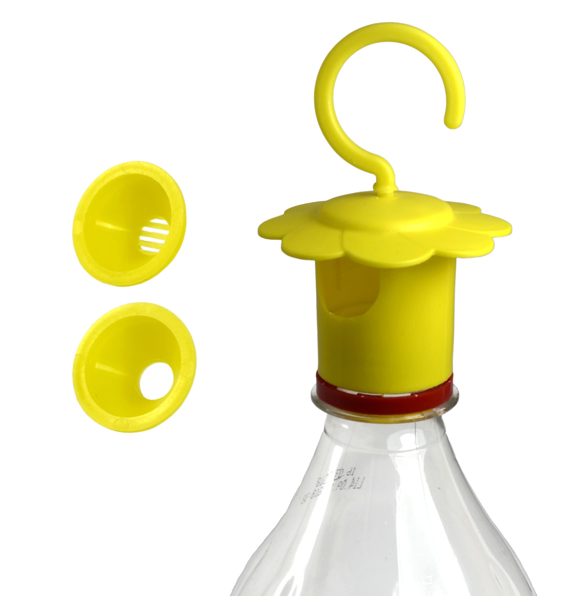 made2catch Pack of 4 Bottle Cap Fruit Fly and Wasp Traps - Outdoor+Indoor (Kitchen) Reusable Traps That Work - 2 Types of funnels for Fruit Flies+Wasps, Hornets,Yellow Jackets - Catcher for Bottle