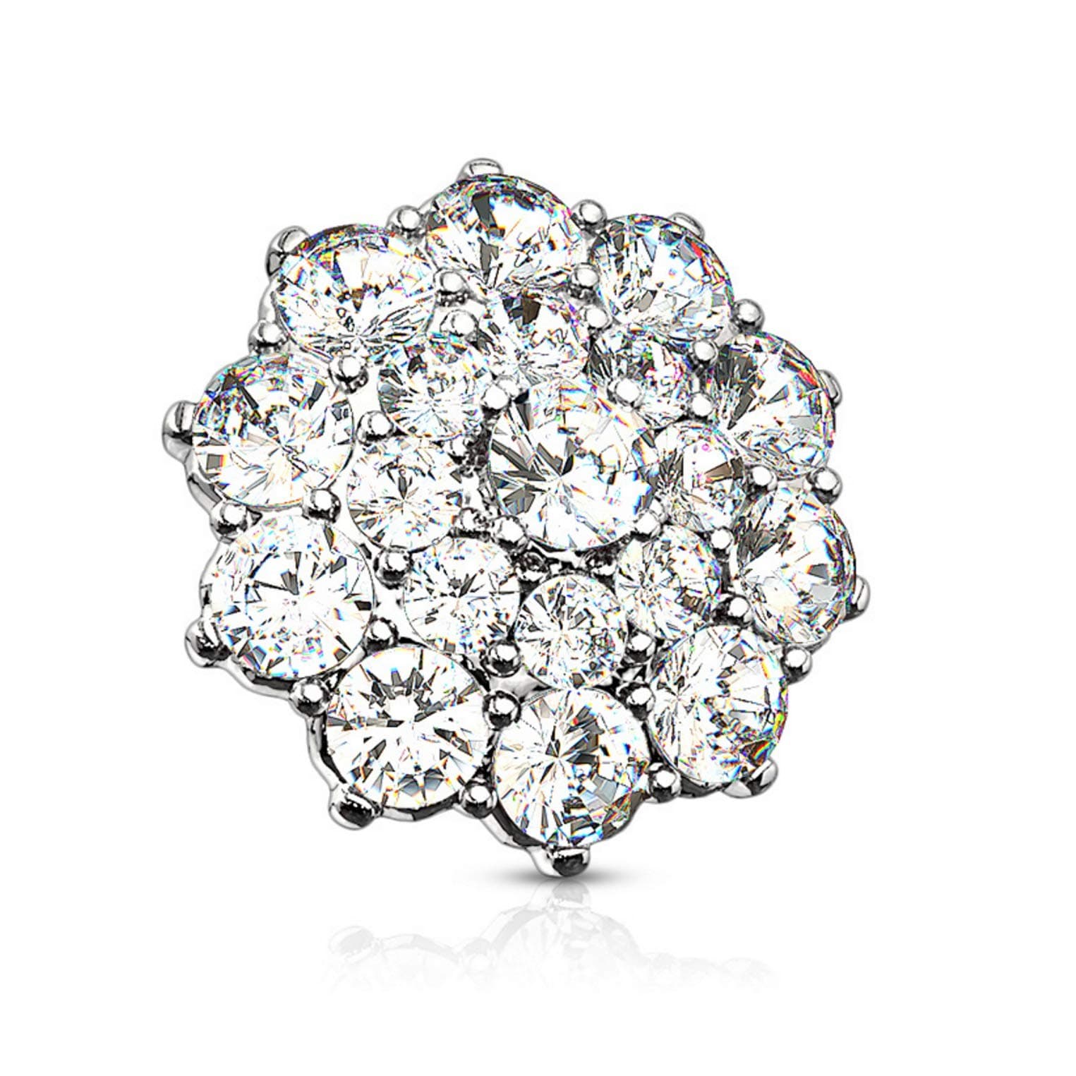 CZ Cluster Surgical Steel Dermal Anchor Top