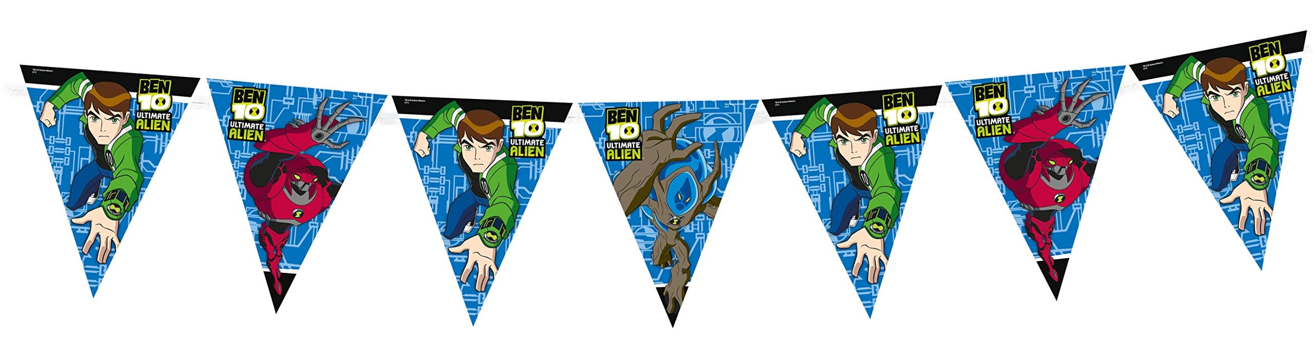 Ben 10 Alien Force Theme Plastic Pennant Banner 12 Feet Long