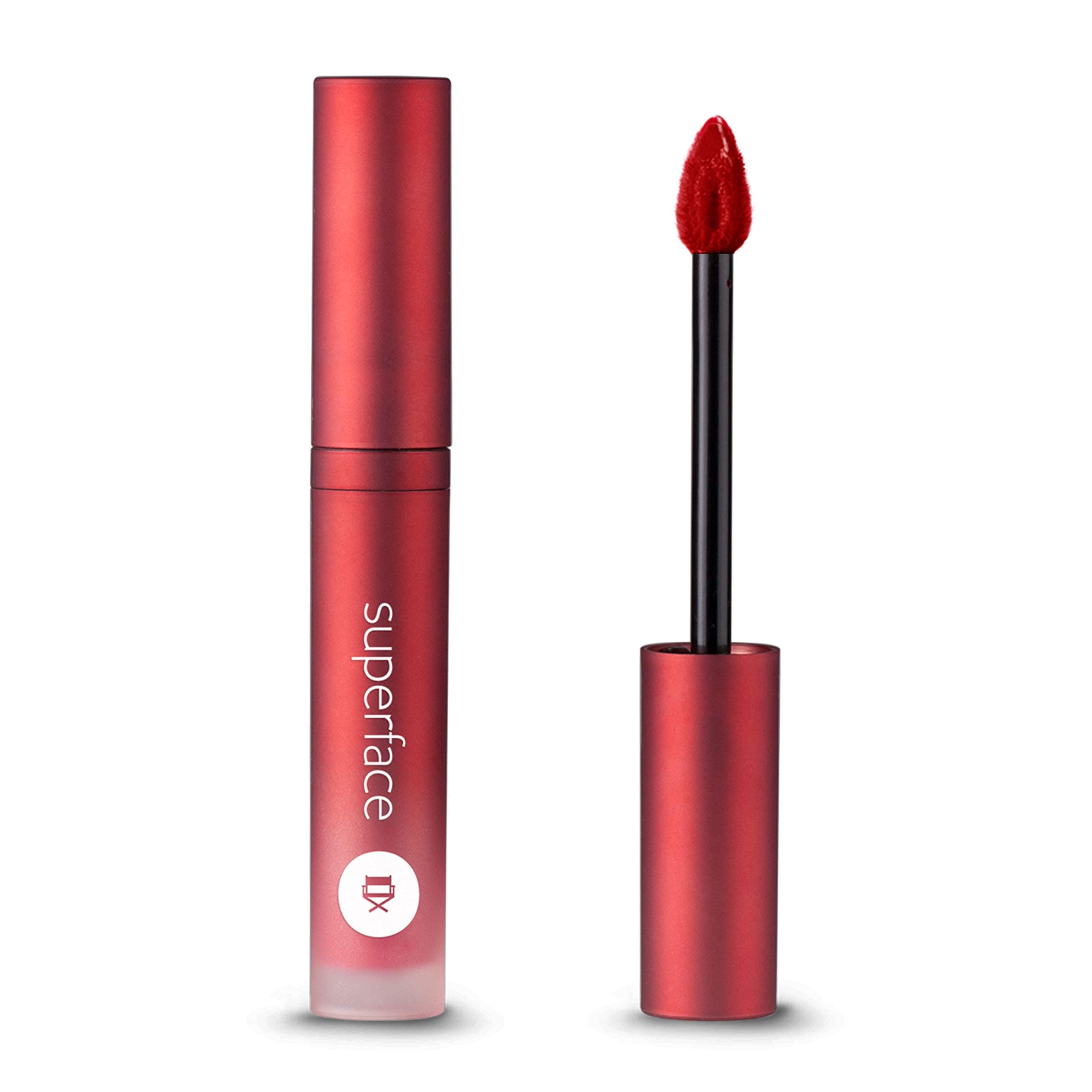 Superface Soft Blur Lip Mousse Highly Saturated Full Color Liquid Lipstick with Velvet, Semi-Matte Finish, Long-Lasting, Vibrant, Smooth and Matte Lip Stick Makeup (0.18 oz) - Flame Red