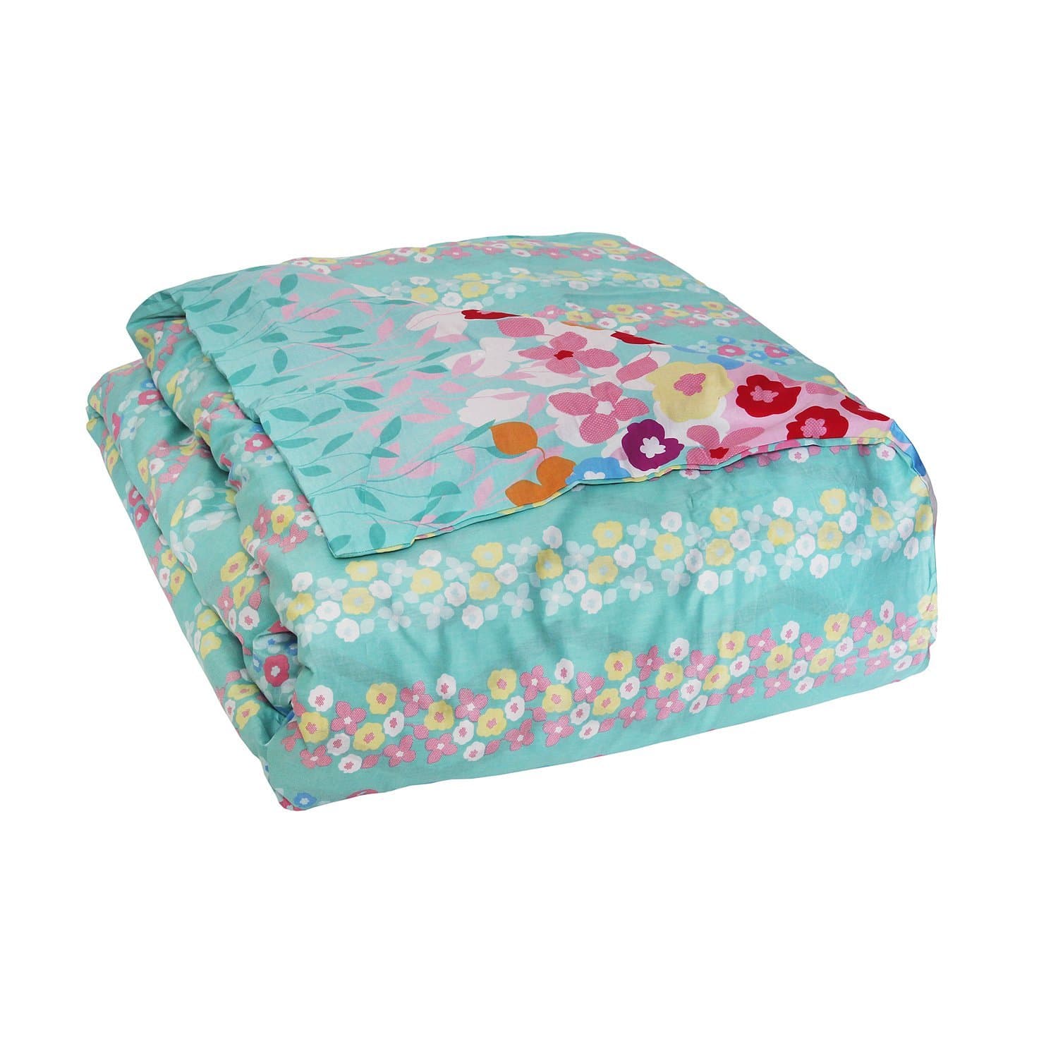 Blue Floral Patterned Twin XL Duvet Cover + Sheet Set