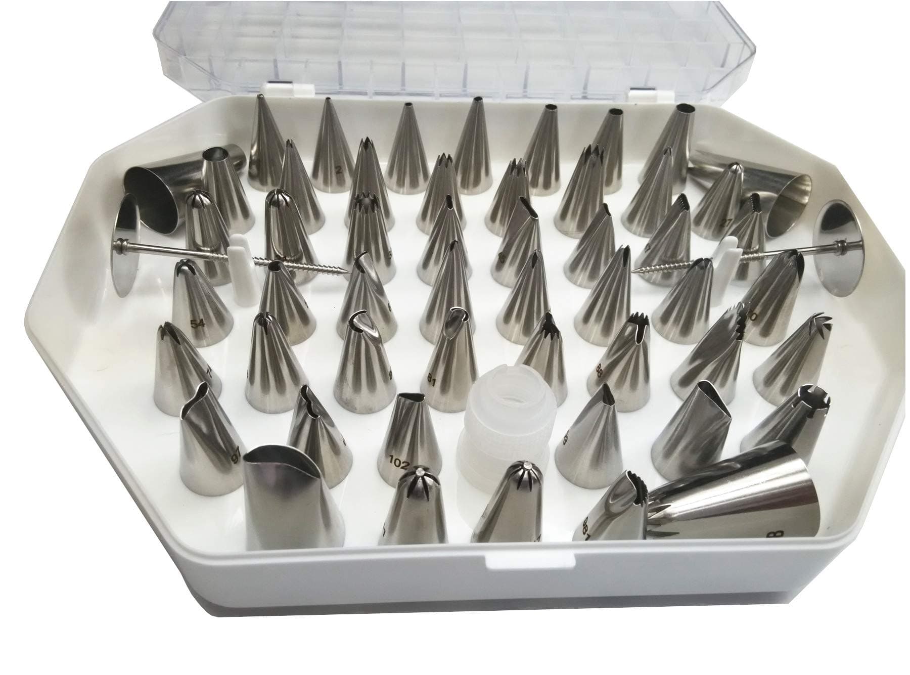 Cake Decorating Tip Set with Piping Book, Essential Decorating Kit for Any Skill Level, Stainless Steel, Laser Engraved Nozzle Tips; Also Great as a Gift That Will Last, Be Loved and Remembered