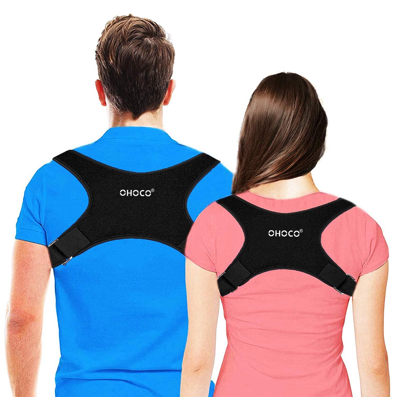 GENMAIGO Back Posture Corrector for Women & Men - Adjustable Upper Back Brace for Bad Posture, Back Pain, Humpback - Comfortable Underarm Pads, Longer Belt, Under Clothes Hidden Design, FDA Approved