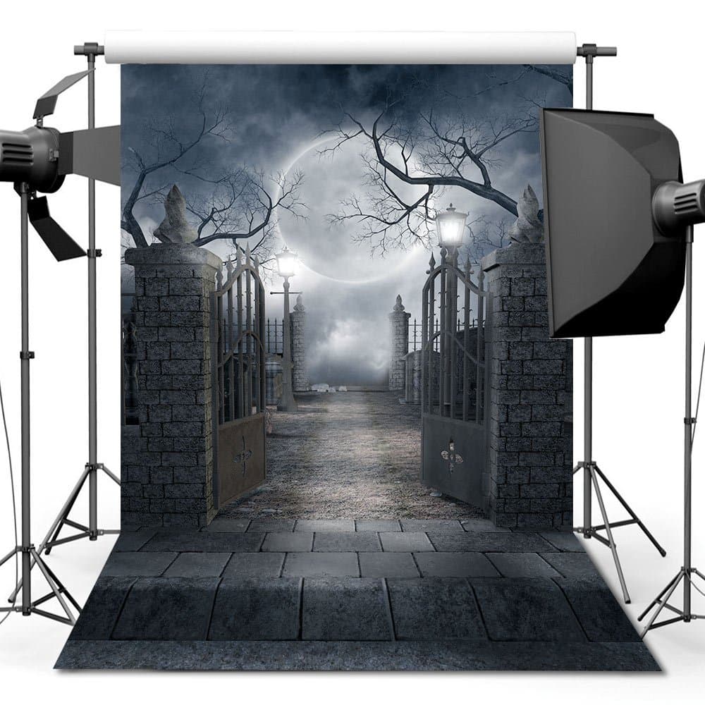 econious Halloween Backdrop, 3x5ft Halloween Black Bat Night Backdrop for Studio Props Photo Backdrop, Soft Fabric (Backdrop Only)