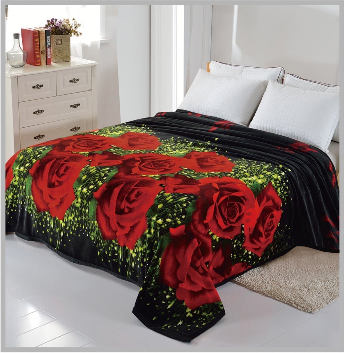 Vivalon Silky Soft White Rose Mink Plus, Multicolor, king