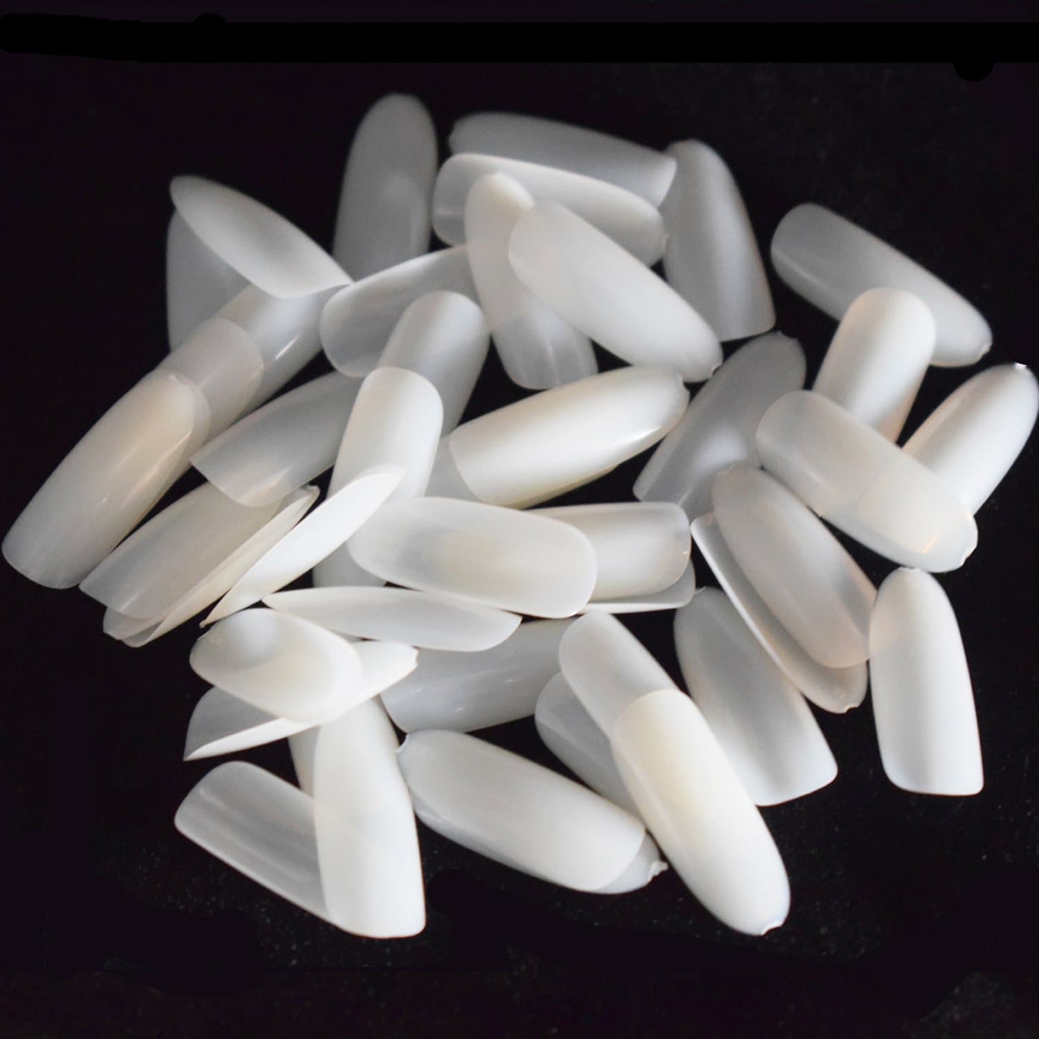 Oval Fake Nails Full Cover Nail Tips Long Natural False Nails 500pcs 10 Sizes for Nail Art by EVEBYRA