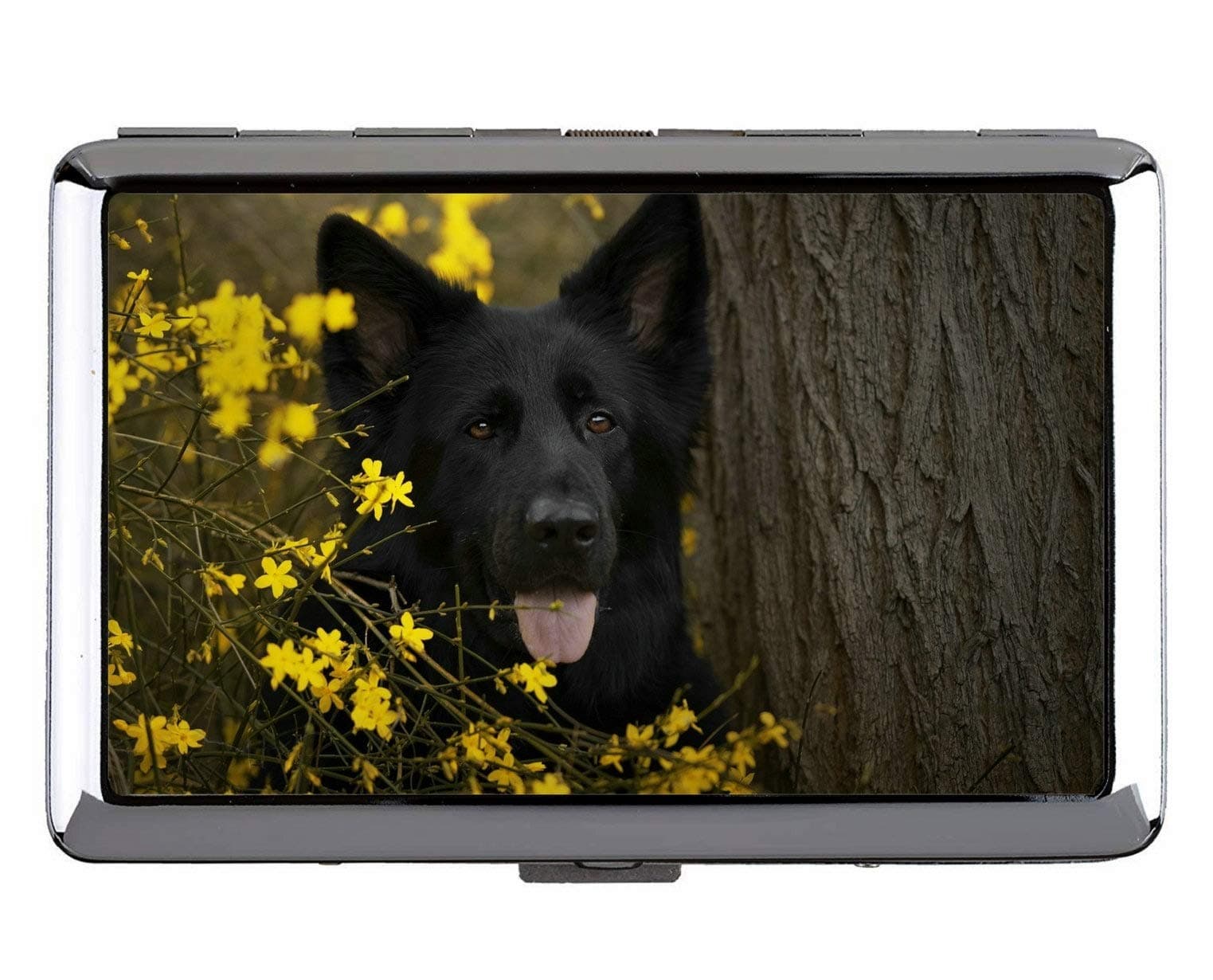 Creative Storage Case,Pet German Shepherd Dog Stainless Steel Card Holder (King Size)