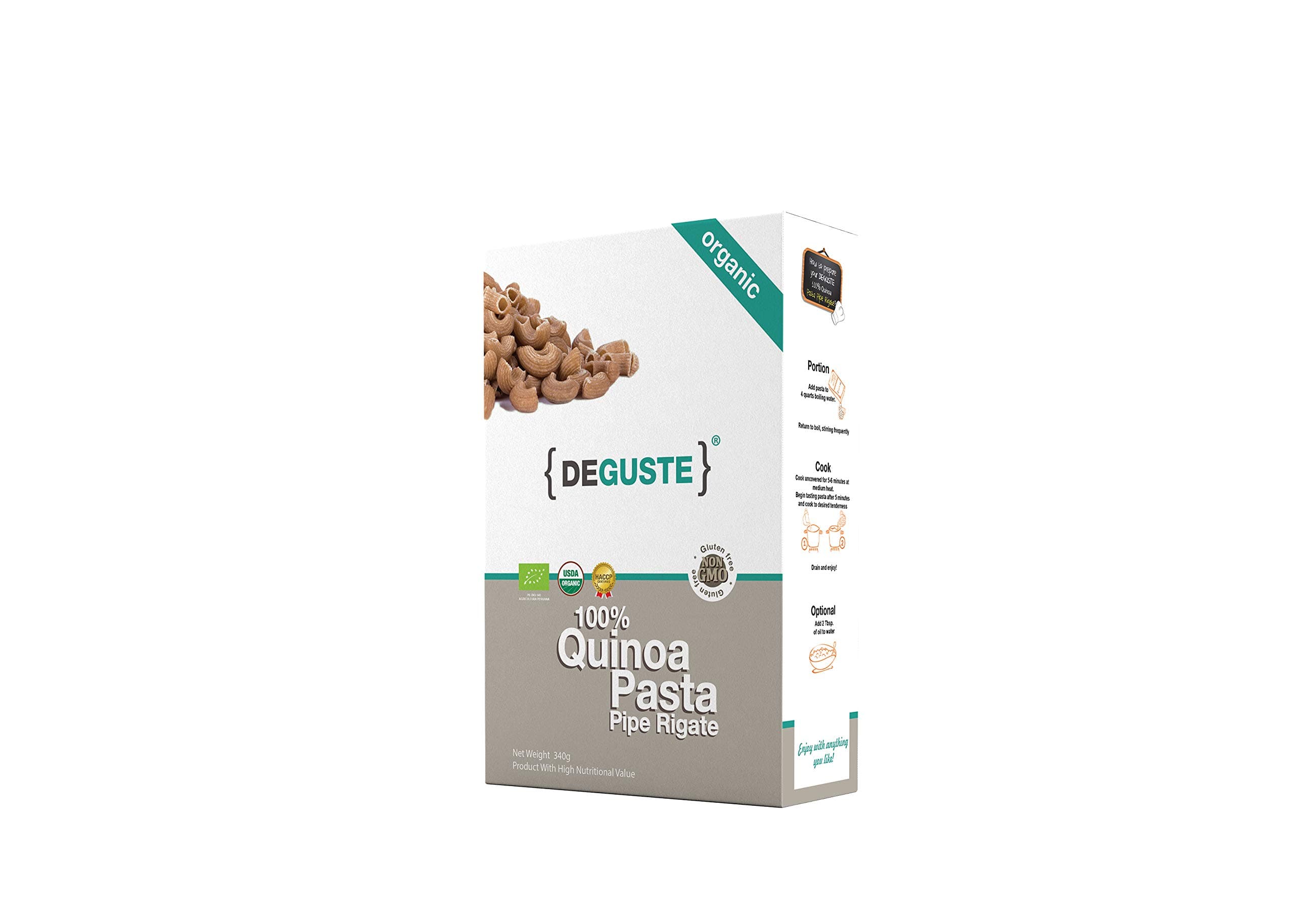 100% Organic Quinoa Pasta Pipe Rigate 11.99 oz or 340 g