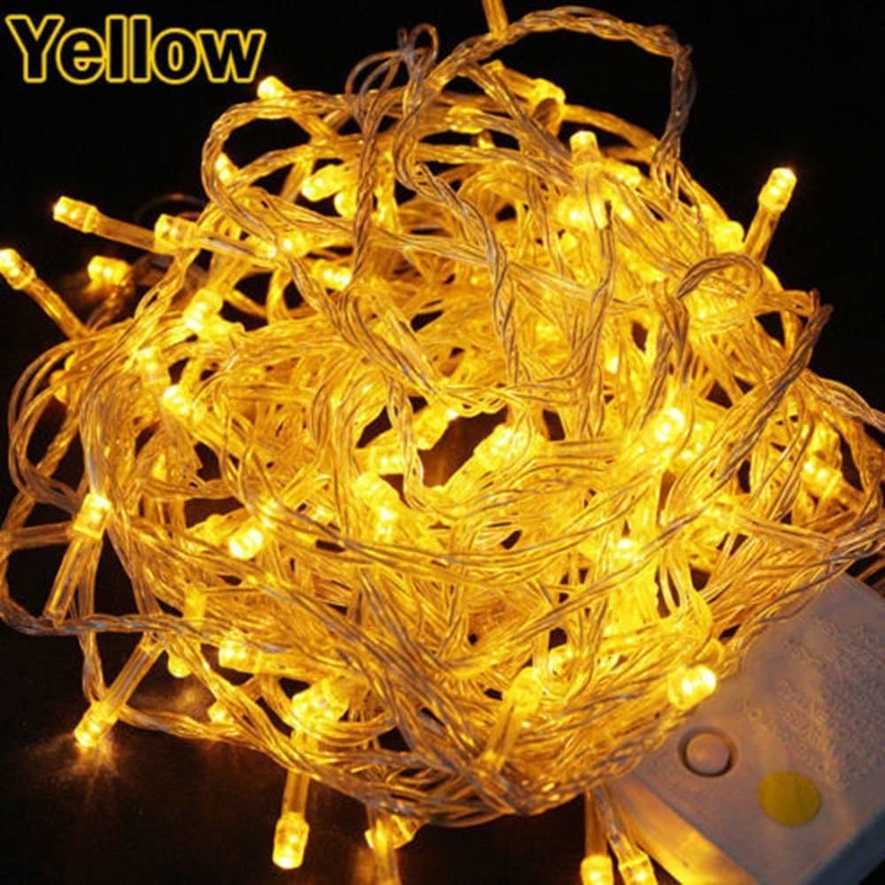 50LED / 5 Meters LED Bulbs String Fairy Lights with Steady On and Twinkling Modes,Waterproof, Decoration for Christmas, Xmas, Party, Wedding (Yellow Color)