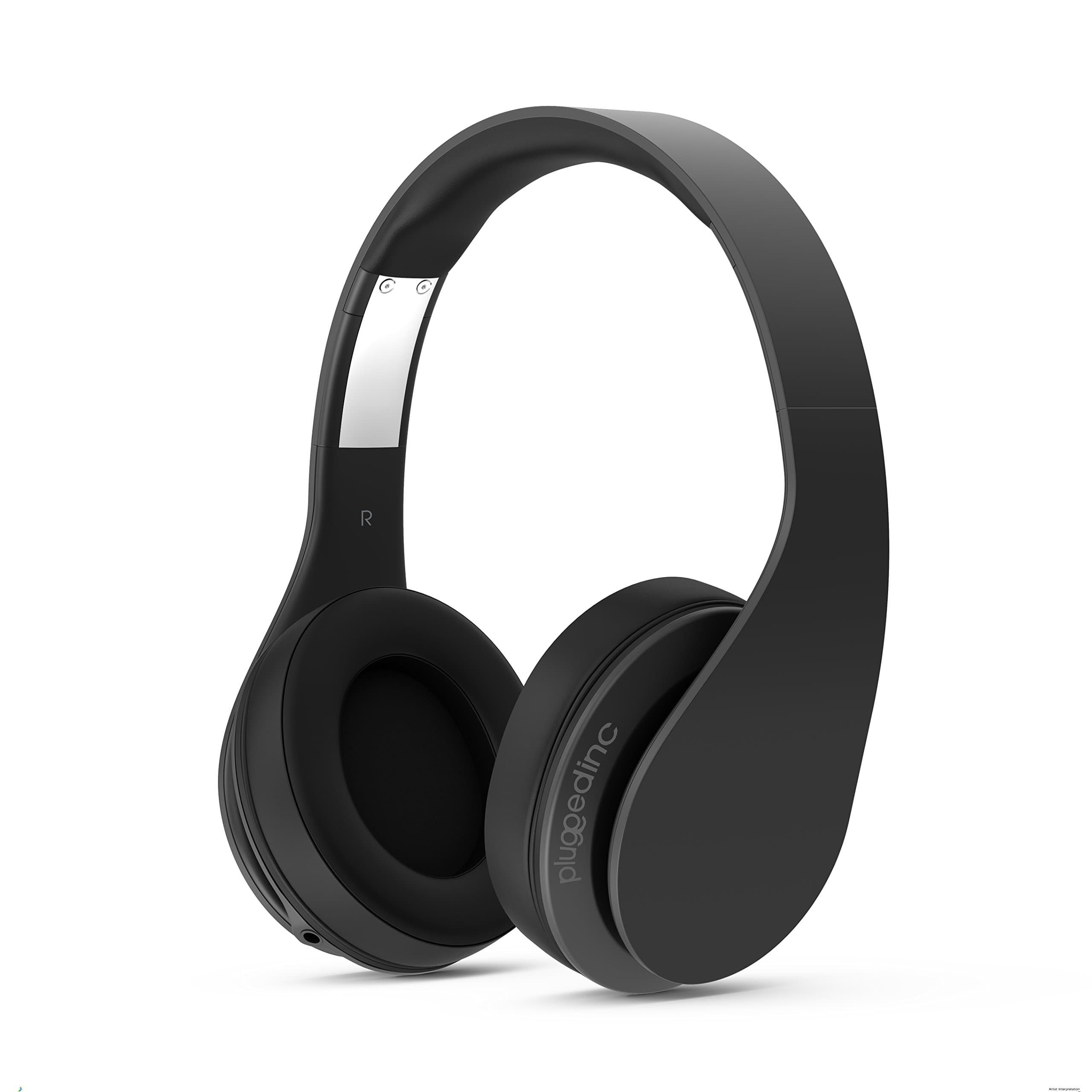 Plugged Inc. CS-PHA GS1213 Crown Headphones with Microphone, Black