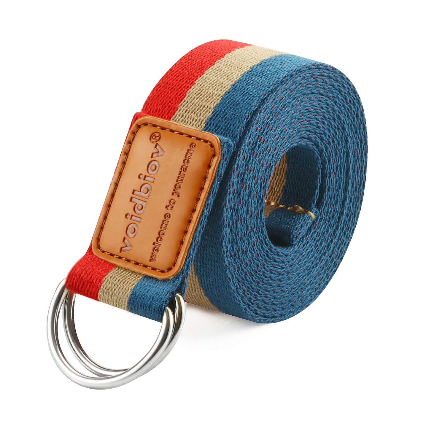 voidbiov Yoga Strap 2.5M, Durable Cotton Belt 8ft with Adjustable D-Ring Buckle, Perfect for Holding Poses, Improving Flexibility and Physical Therapy