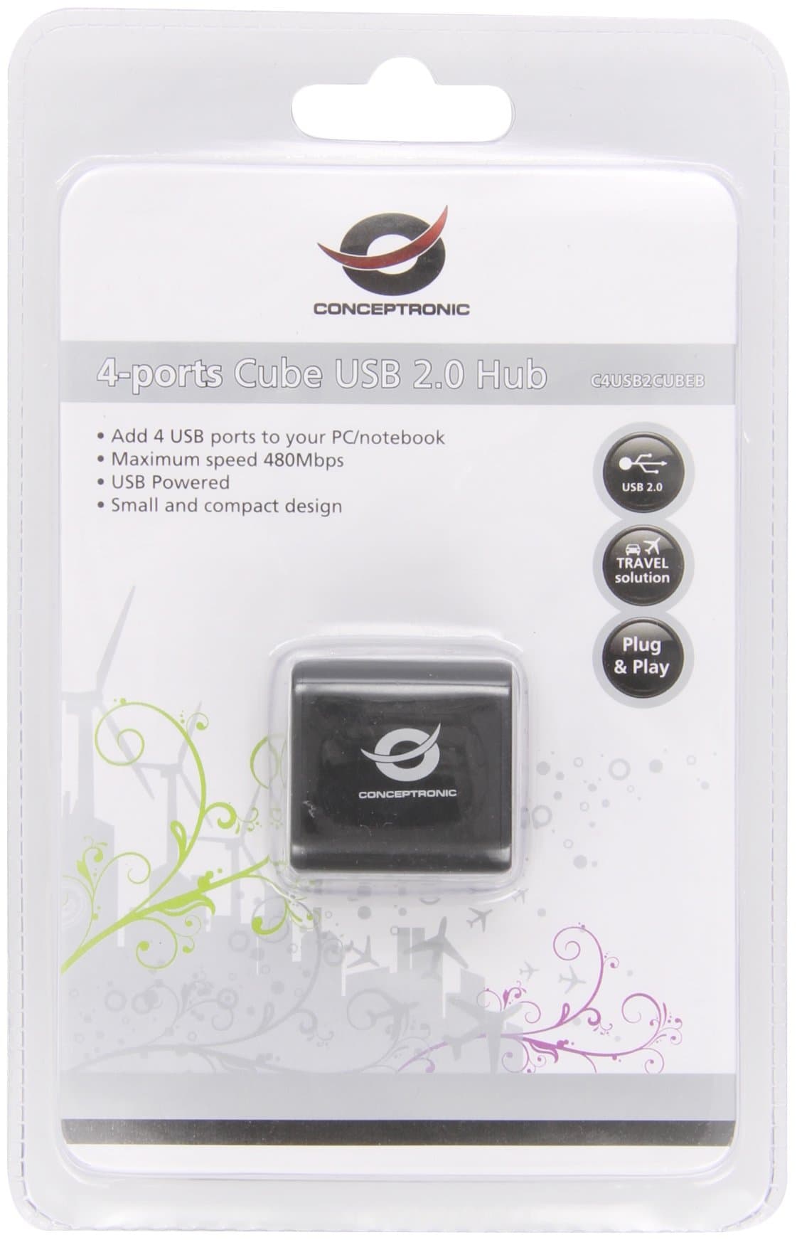 Conceptronic C05-109 4 Port USB 2.0 Cube Hub