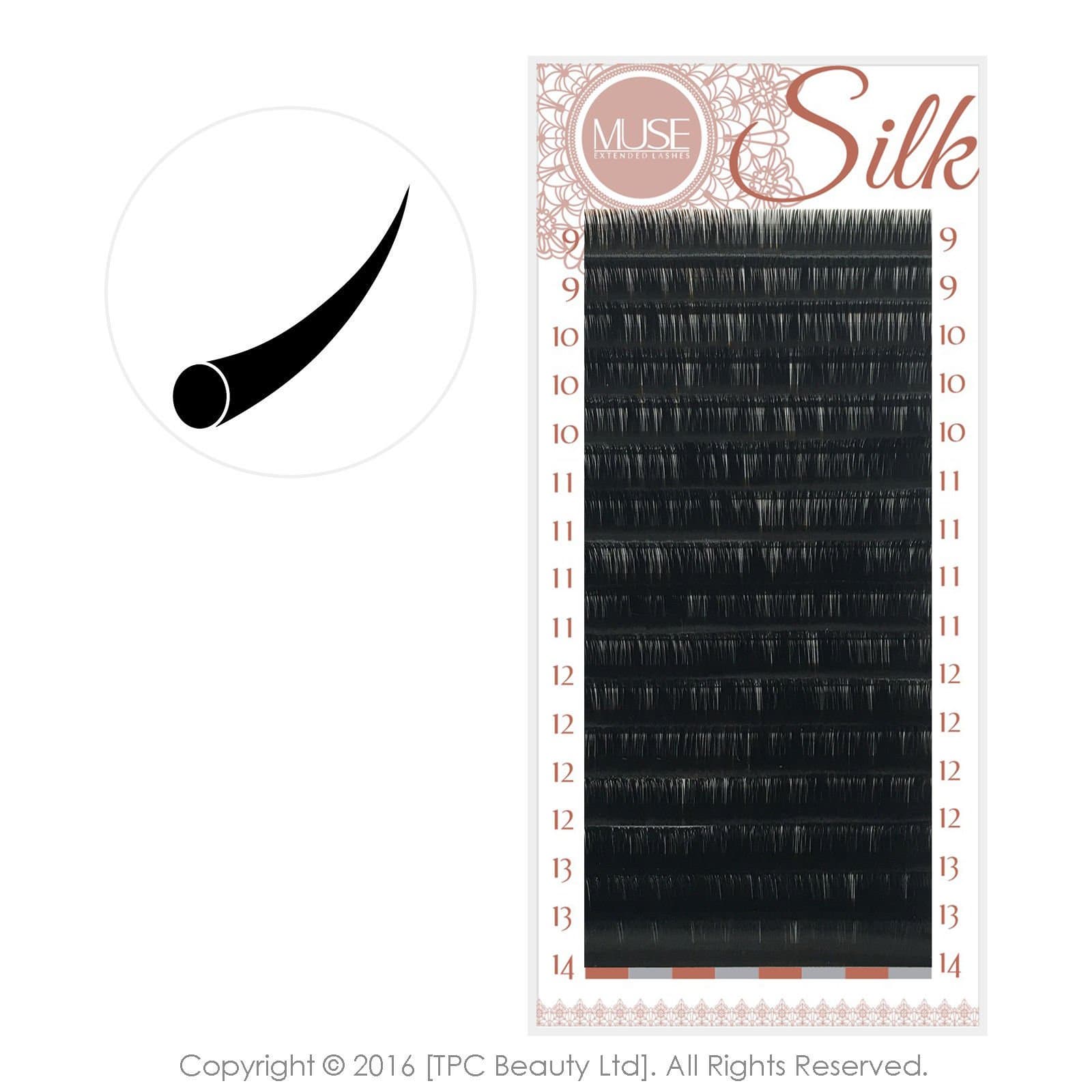 MUSE Silk Russian Volume Lashes Semi Permanent Individual Eyelash Extensions (0.12 D MIX)