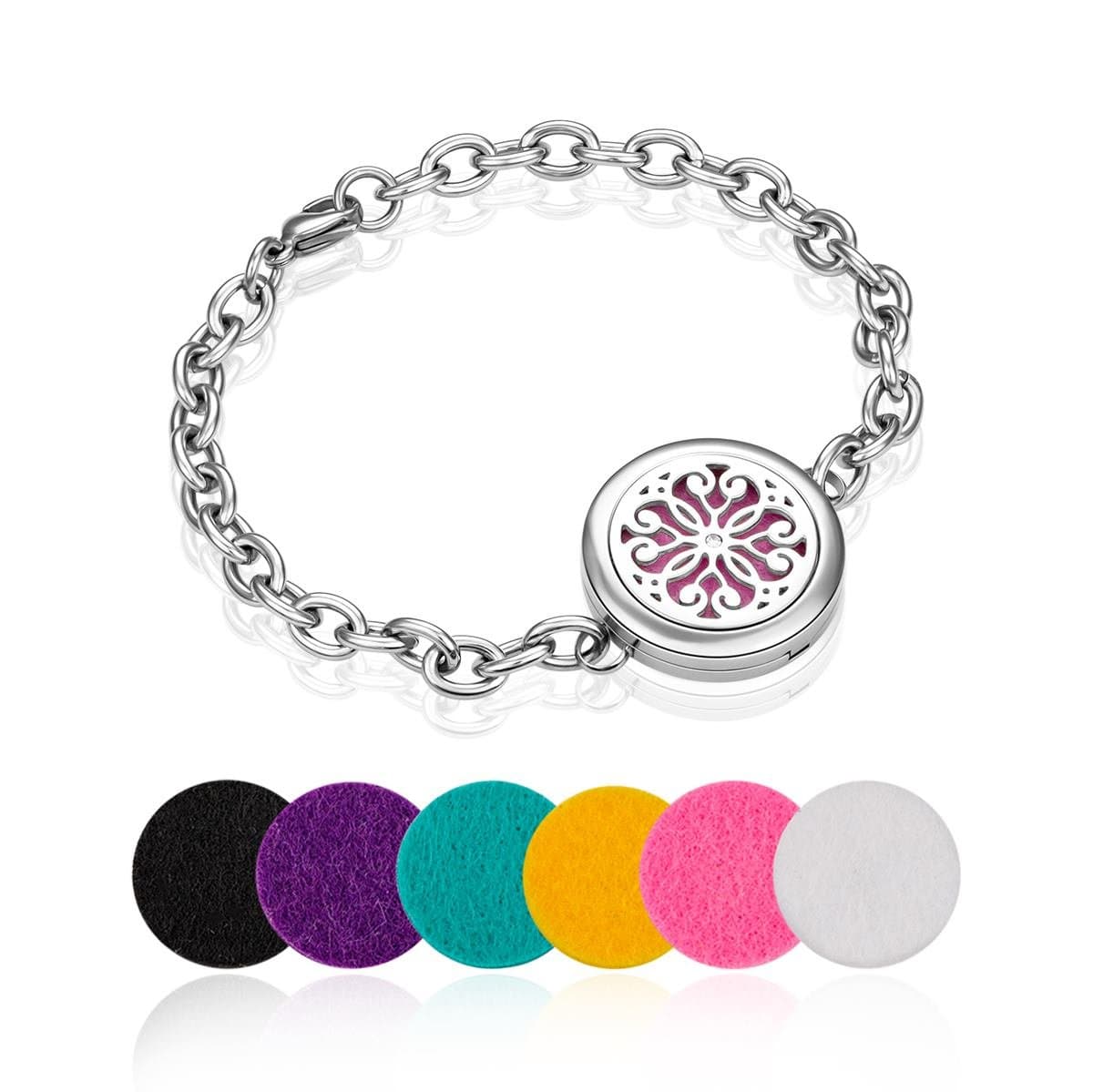 Dhnewsun Aromatherapy Essential Oil Diffuser Bracelet + 6 Felt Pads