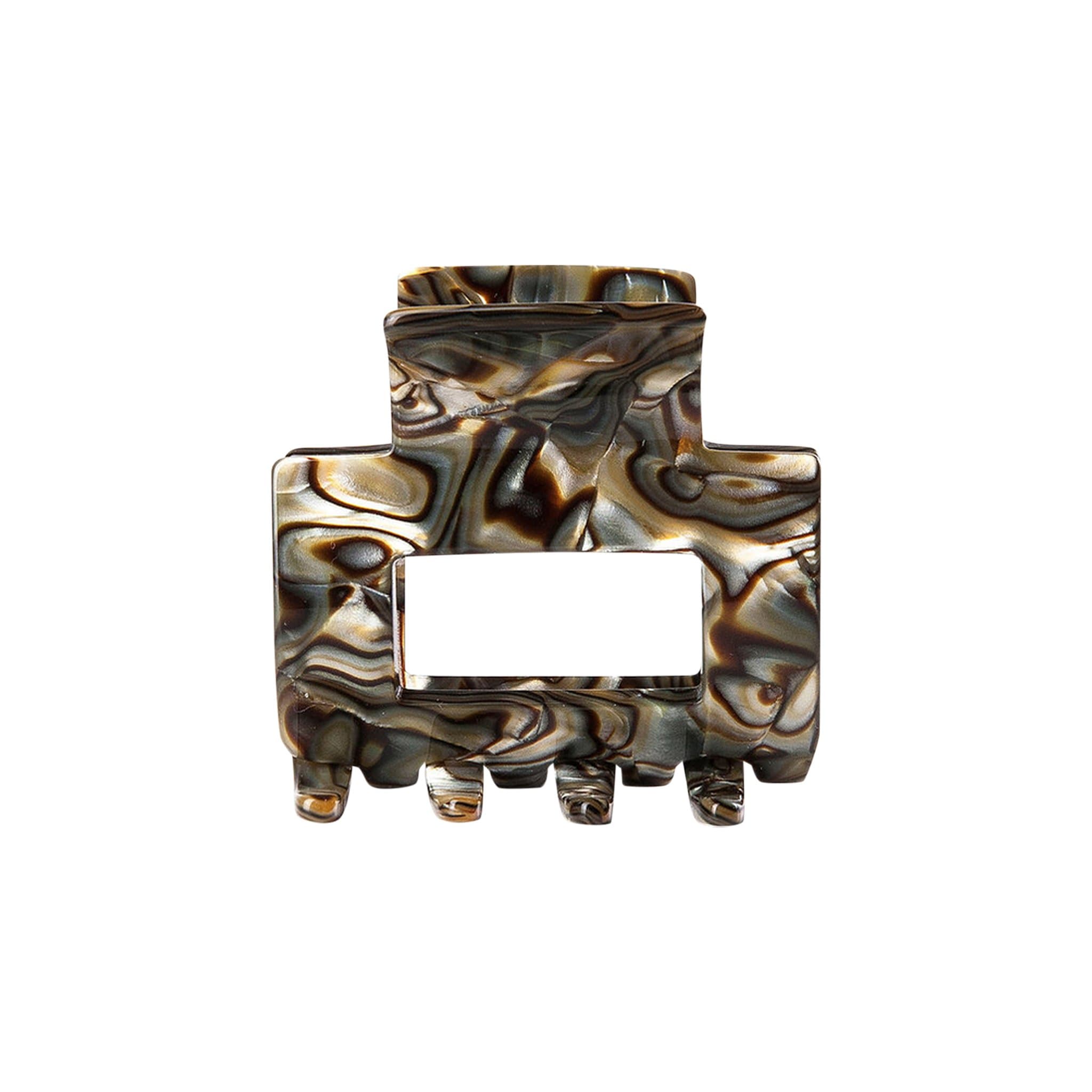 Ficcare 2" Open Rectangular Jaw Clip in Onyx Acetate