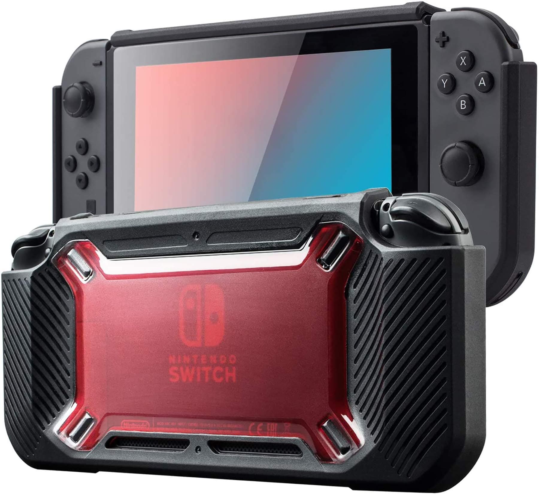 Carrying Case for Nintendo Switch, Dockable Protective Nintendo Switch Shell, Heavy Duty Protective, 360 Degree Full Enclosure Protection with Screen Protector