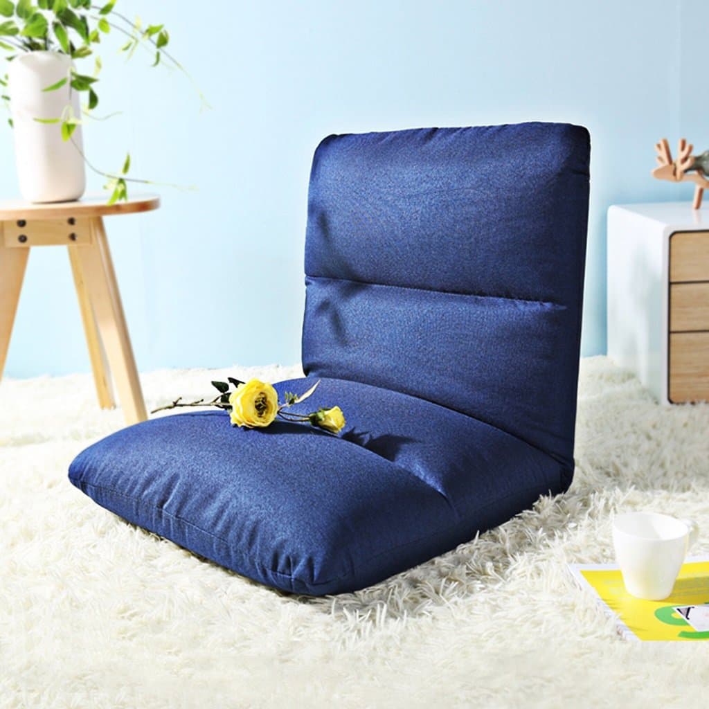 Fu Man Li Trading Company Simple lazy sofa single foldable dormitory bed computer chair bedroom backrest chair A+ (Color : Blue1)