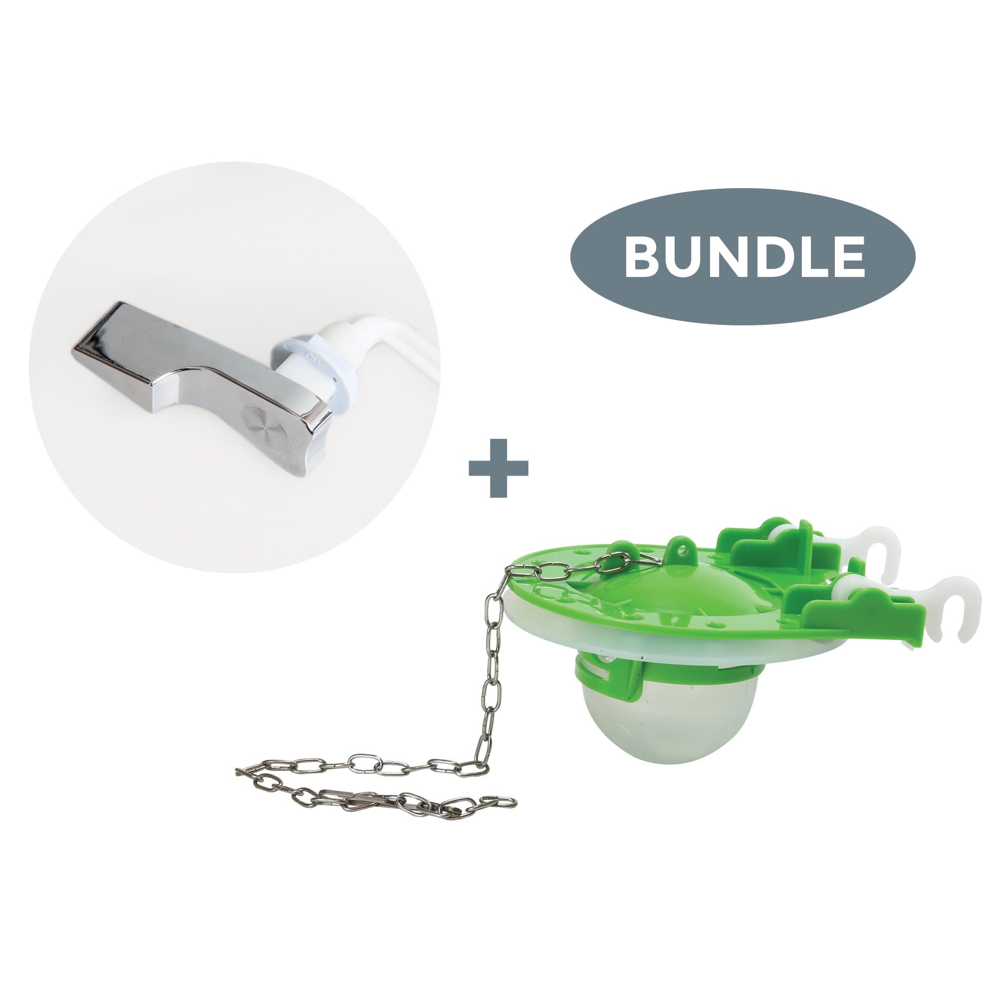 ELBA Bundle Pack of Universal Toilet Lever and Flapper Replacement Kit, Toilet Repair Set, Includes One Toilet Flapper and One Toilet Flush Arm