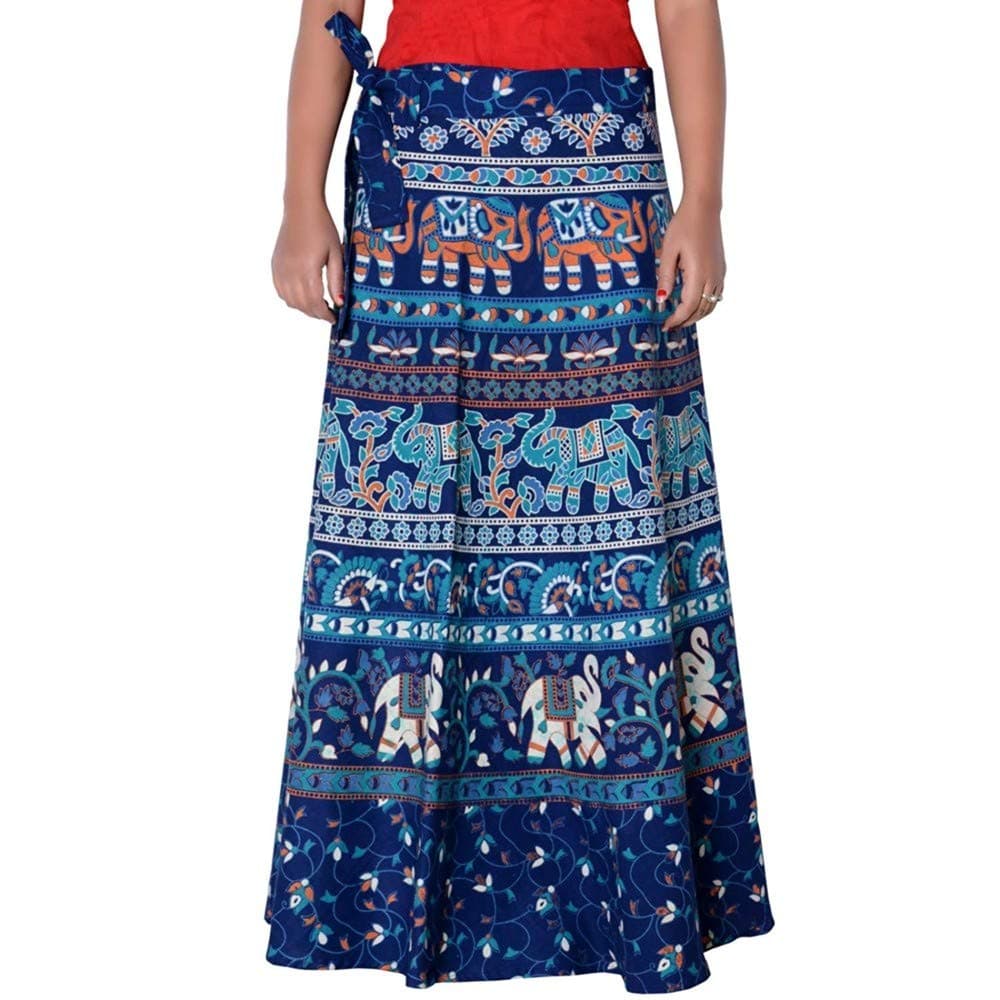 UniqueChoice Printed Cotton Wrap Around Skirt for Women's