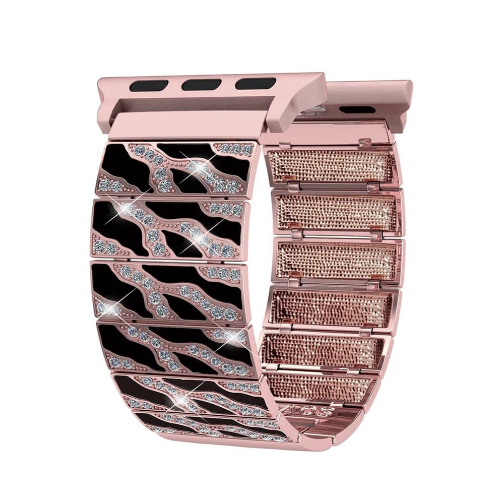 Compatible Apple Watch Replacement Band 38mm Women Men, Bling Leopard Print Compatible iWatch Strap, Soaos Adjustable Jewelry Wristband Compatible Apple iWatch Series1, Series 2, Series 3, Edition, Ni
