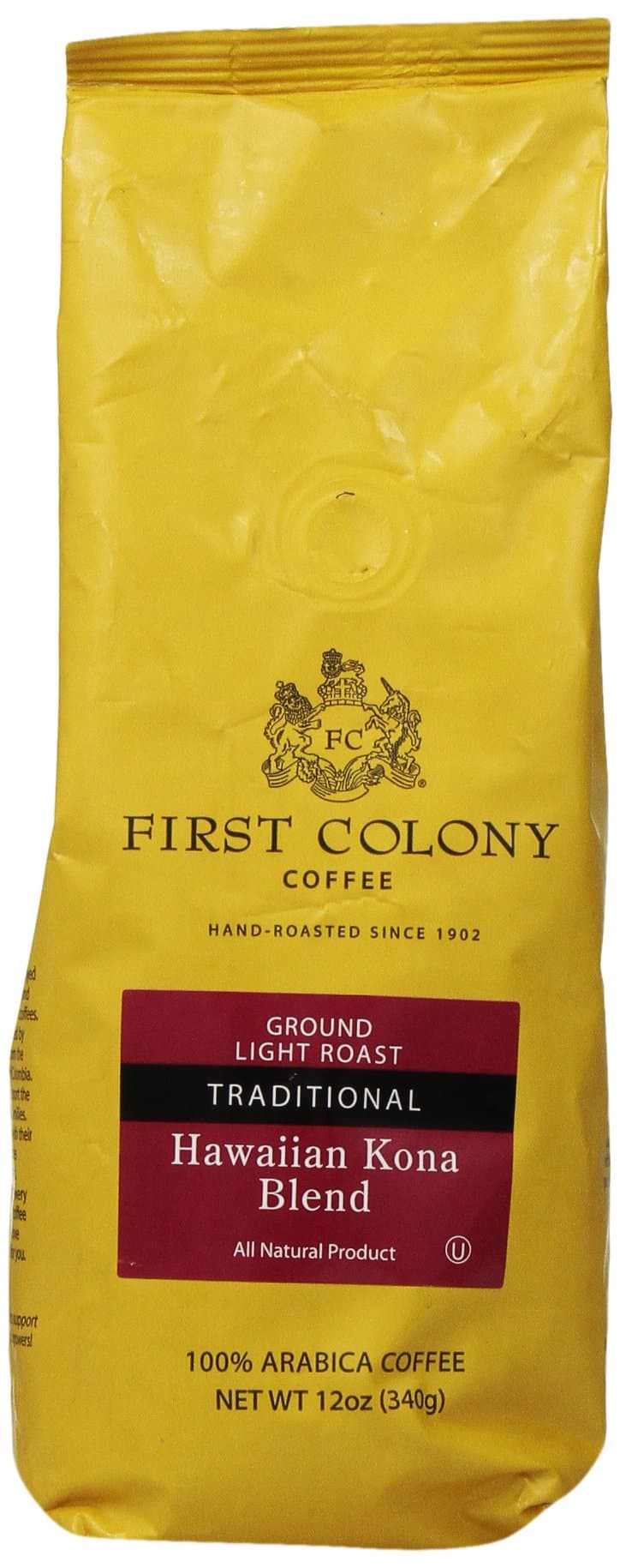 First Colony Ground Coffee, Hawaii Kona Blend, 12-Ounce
