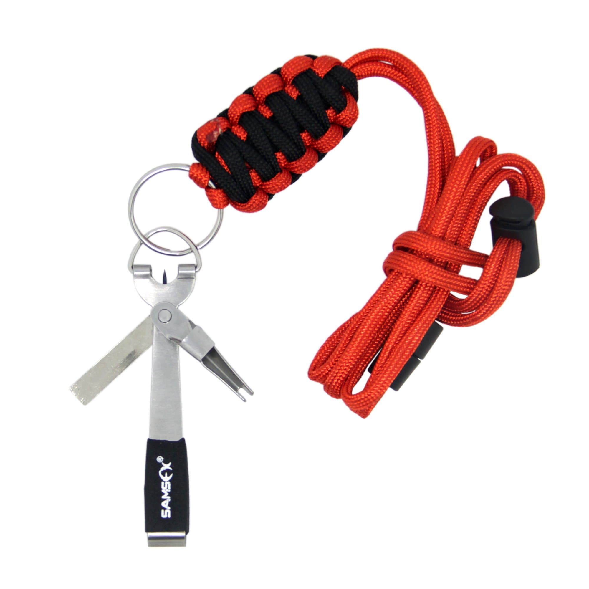 SAMSFX 4 in 1 Tie Fast Nail Knot Tying Tool Fly Fishing Line Clippers with Breakaway Neck Lanyard
