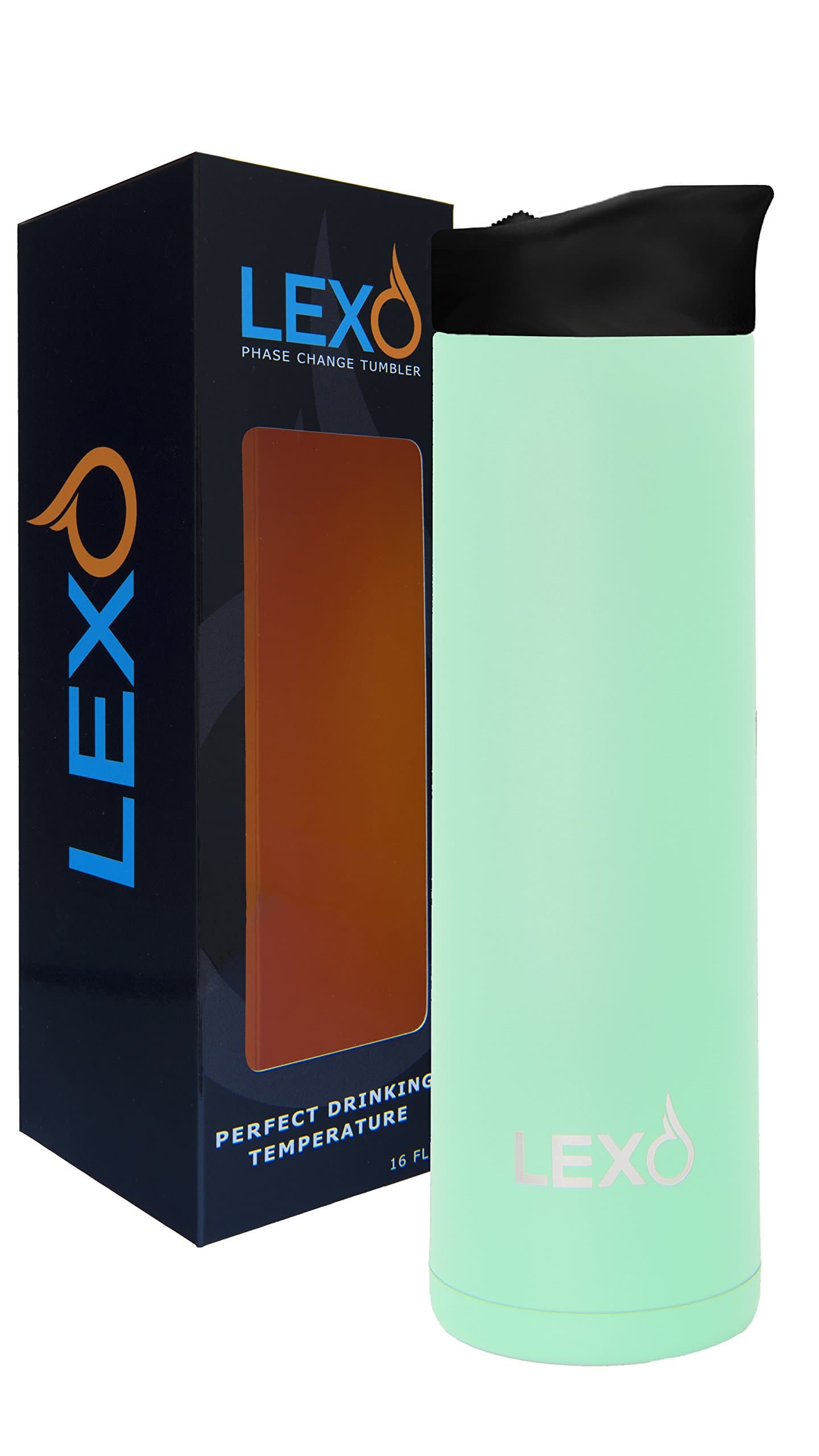 LEXO Temperature Regulating Smart Travel Mug 16 oz. - Powder Mint - Slide Seal Lid
