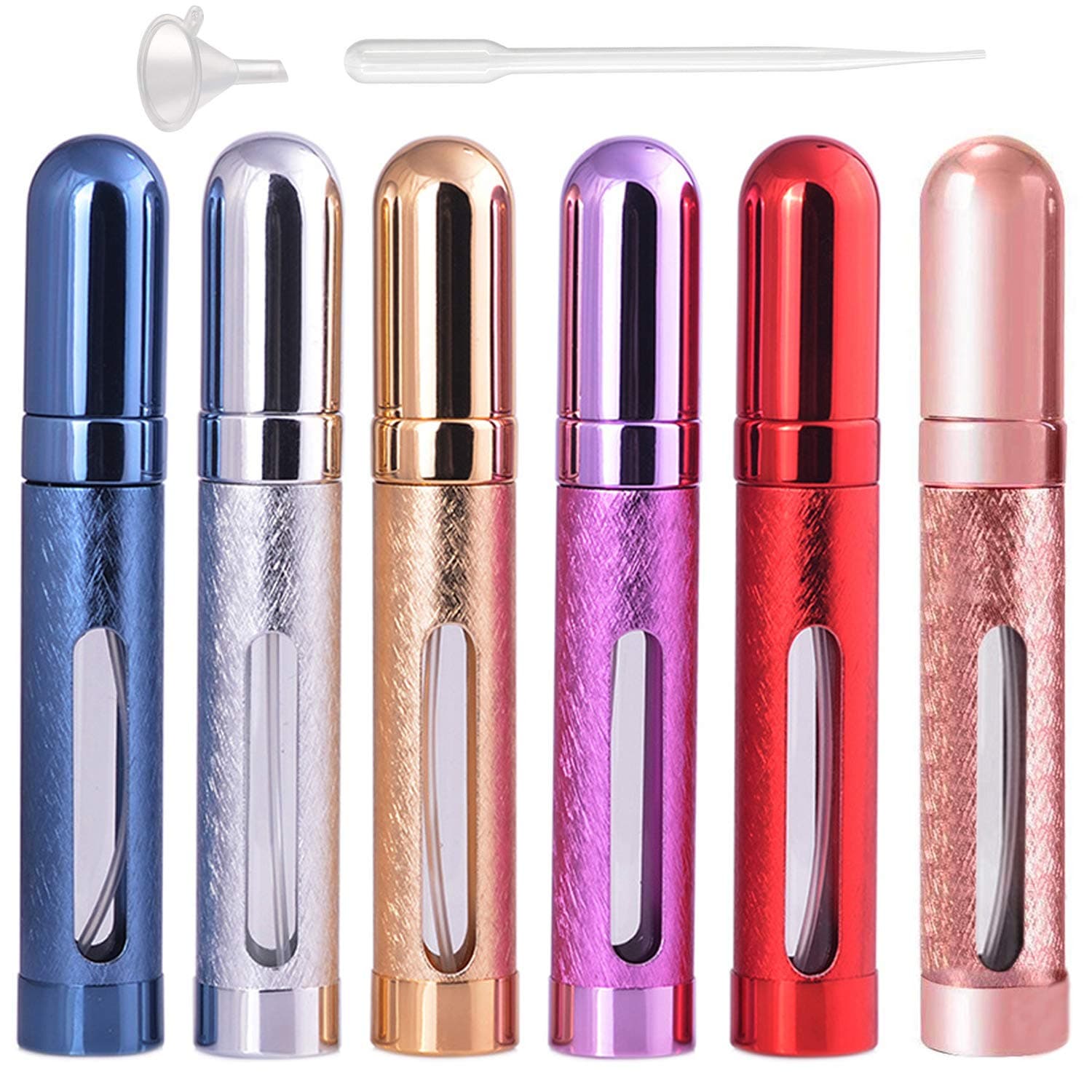 6pcs 12ml Perfume Bottles Fine Mist Glass Perfume Atomisers Refillable Aftershave Travel Mini Portable Empty Spray Bottle with Window for Travel or Night Out Fragrance by Yalbdopo