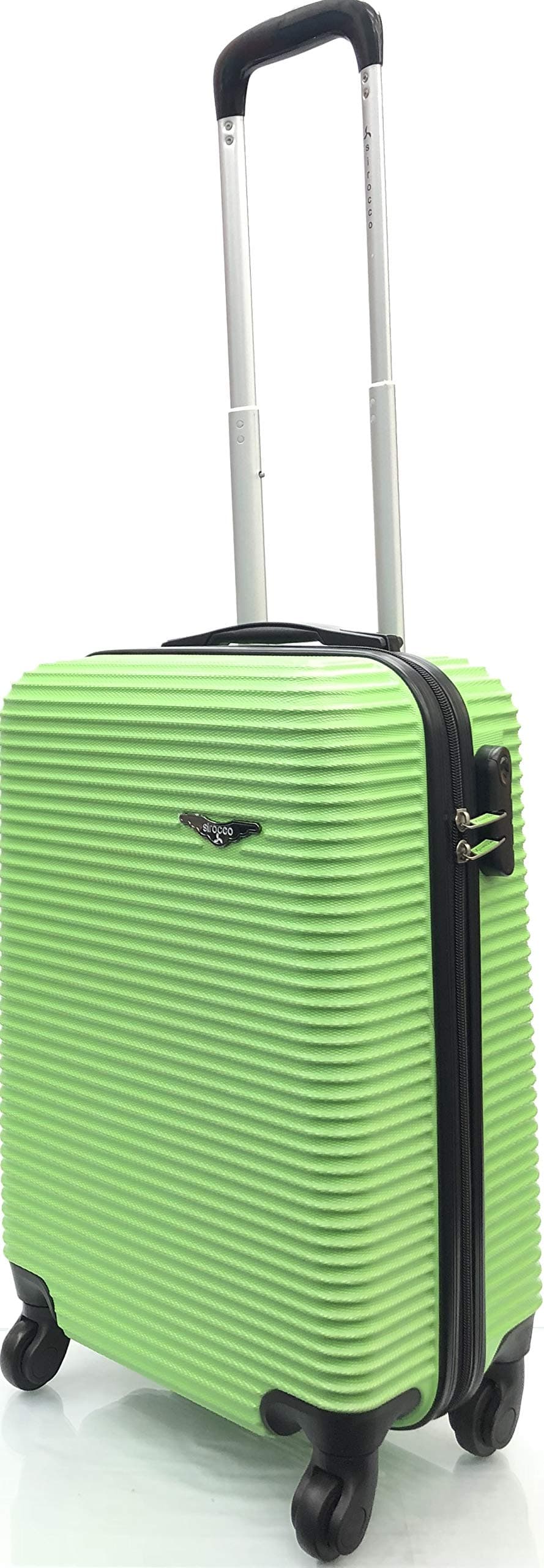 21" Sirocco ABS Hard Shell EasyJet, BA and Virgin Lightweight Cabin Approved Hard Wearing and Light Weight Trolley Wheeled Luggage Bag (21 inch fits Within 56 x 45 x 25cm) (Lime)
