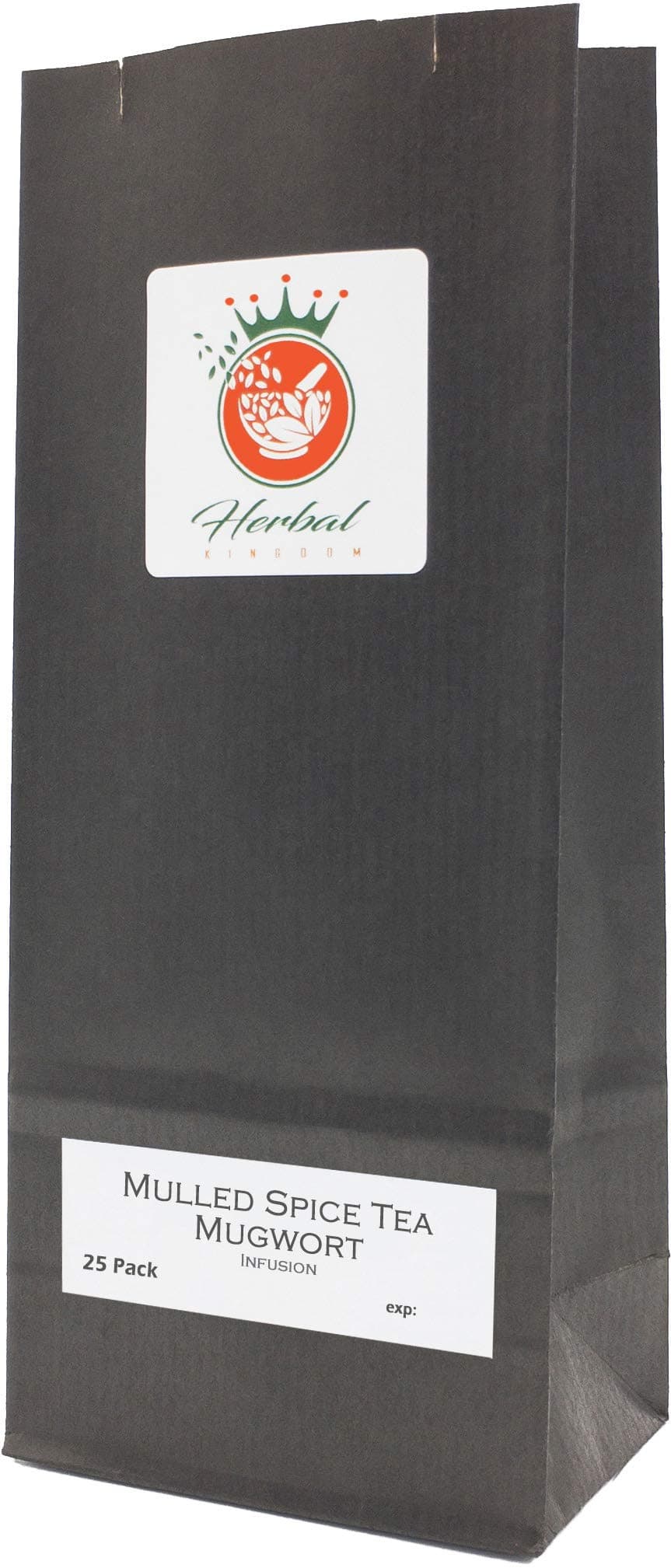 Mugwort and Black Tea Herbal Infusion (Mulled Spice - 25 Tea Bags - Unbleached)