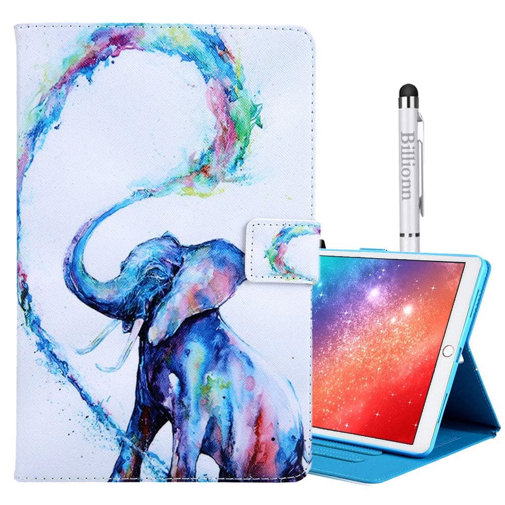 Billionn Case for iPad 9.7 Inch 2018/2017 Auto Wake/Sleep with Pencil Holder Universal Apple iPad 9.7 2018/2017/iPad Air 2/iPad Air, Naughty Elephant