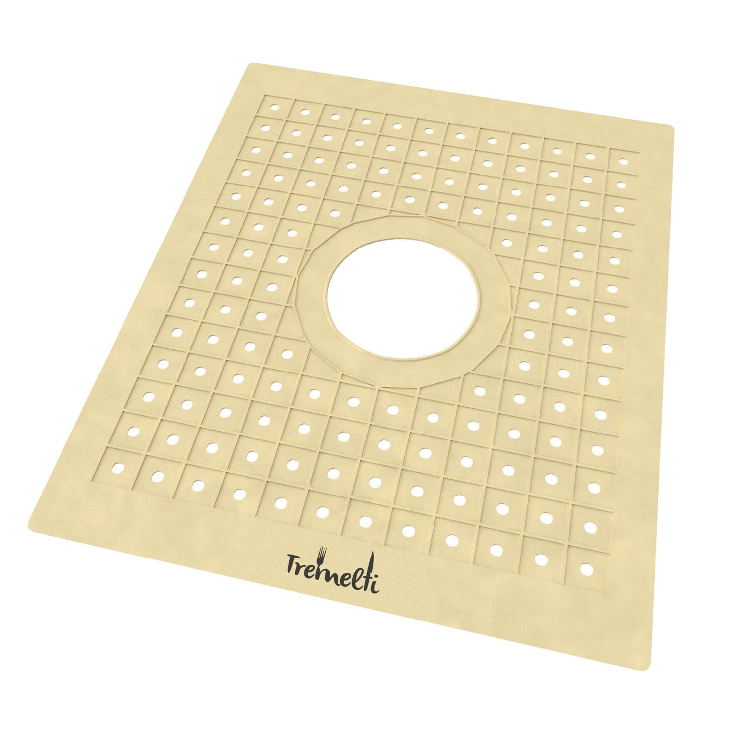 Tremelti Kitchen Essentials Designer Rubber Sink Mat with Drain Hole 12” X 10” Size to Accommodate Double Sinks