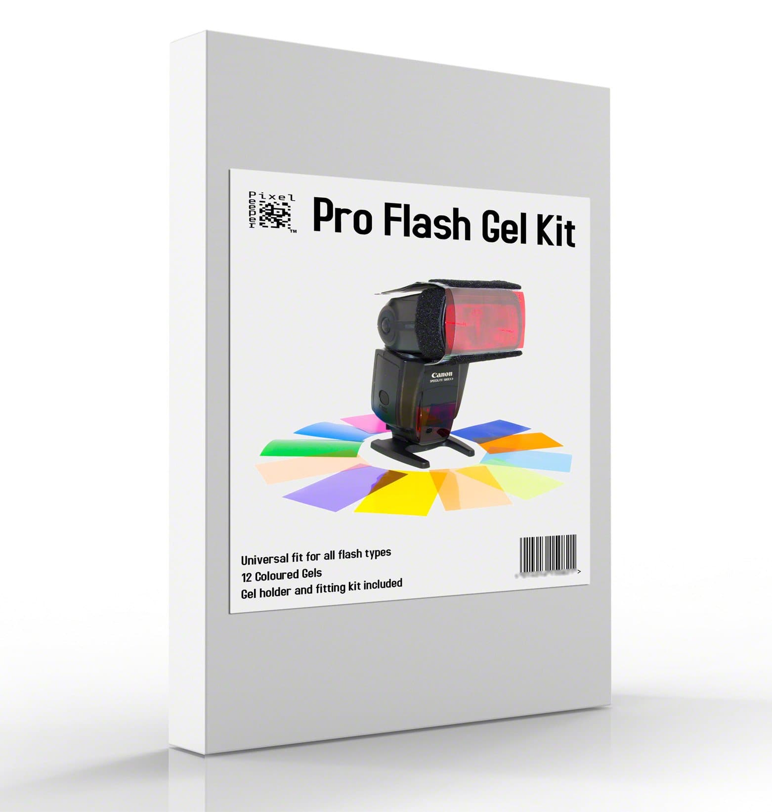 Pro Colour Flash Lighting Gel Kit + Universal Holder for all Flashguns. Compatible with Rosco Strobist Collection.