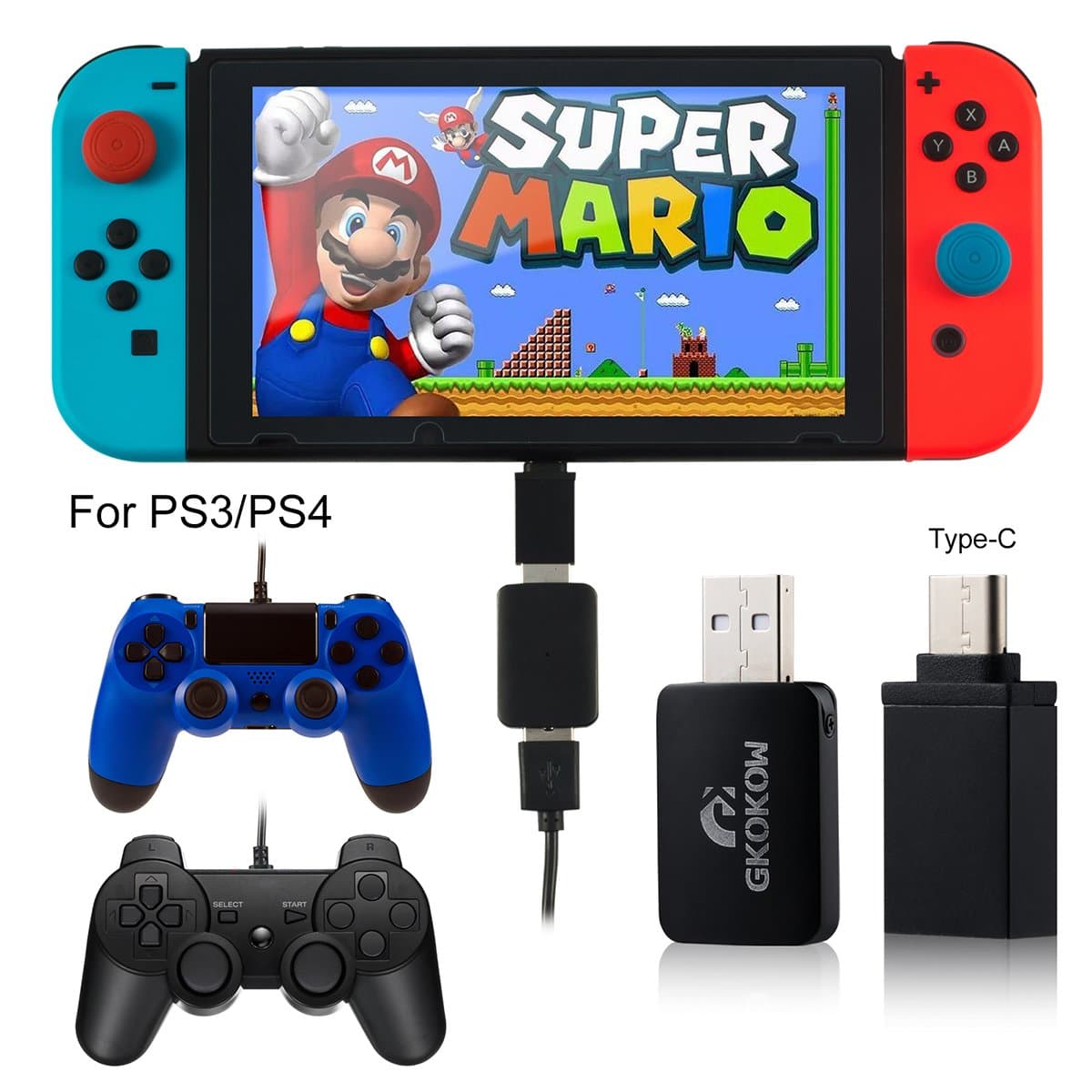 Nintendo Switch Game Controller Joy Con Converter with OTG Type C Support TV HandHold Model