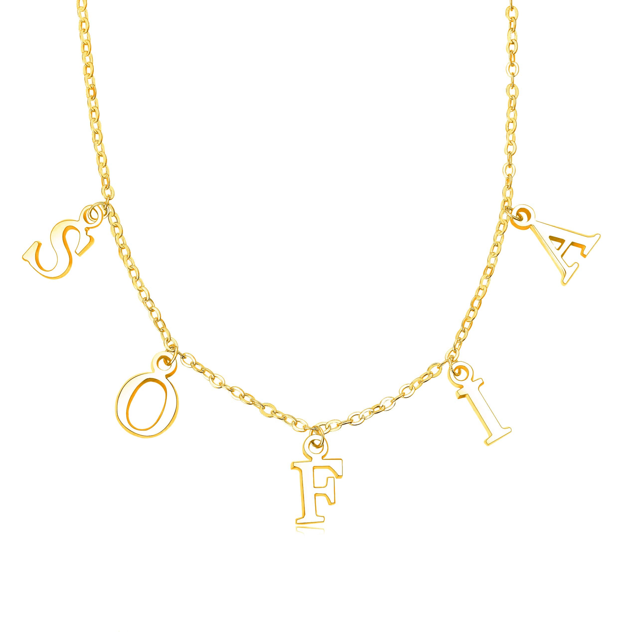 RESVIVI Personalized Dangle Name Choker Necklace Custom Made Initial Alphabet Pendant Necklace with Hanging Name