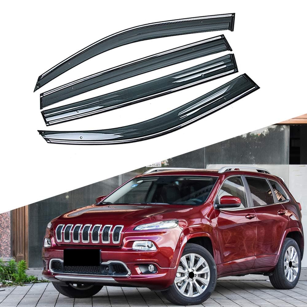 MATBC Car Window Sun Rain Shade Visors Shield Shelter Protector Cover Trim Frame Sticker Accessories,For Jeep Cherokee Kl 2013 2019