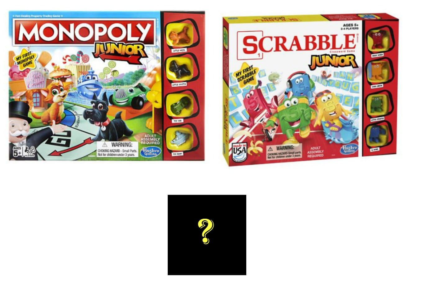 Toy Bundle For Kids! - Monopoly Junior And Scrabble Junior Board Games - Plus Mystery Stickers