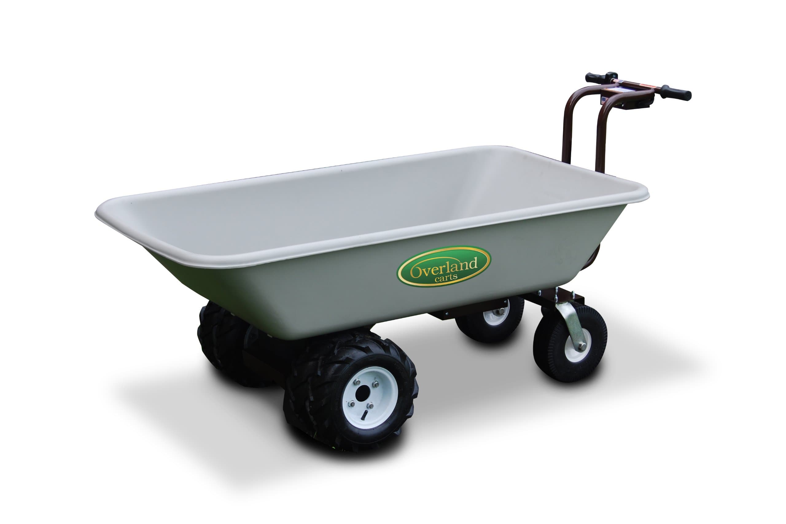 Overland Carts Heavy-Duty Powered Dump Cart with 9-Cubic-Foot Tray on 44-Inch Chassis, 750-Pound Capacity