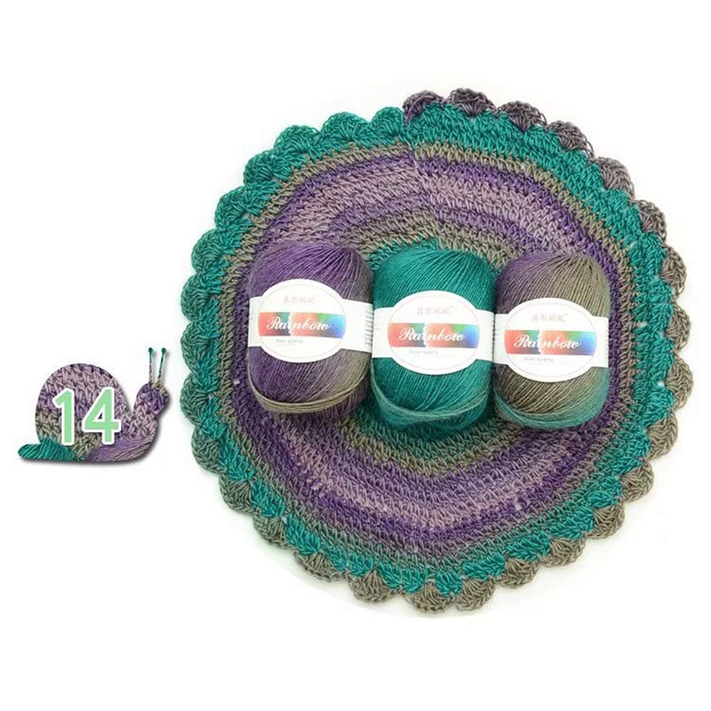 EAPTS Soft Worsted Yarn Rainbow Gradient Colors DIY Baby Knitting Wool Shawl Scarf Sweater Crochet Thread Supplies