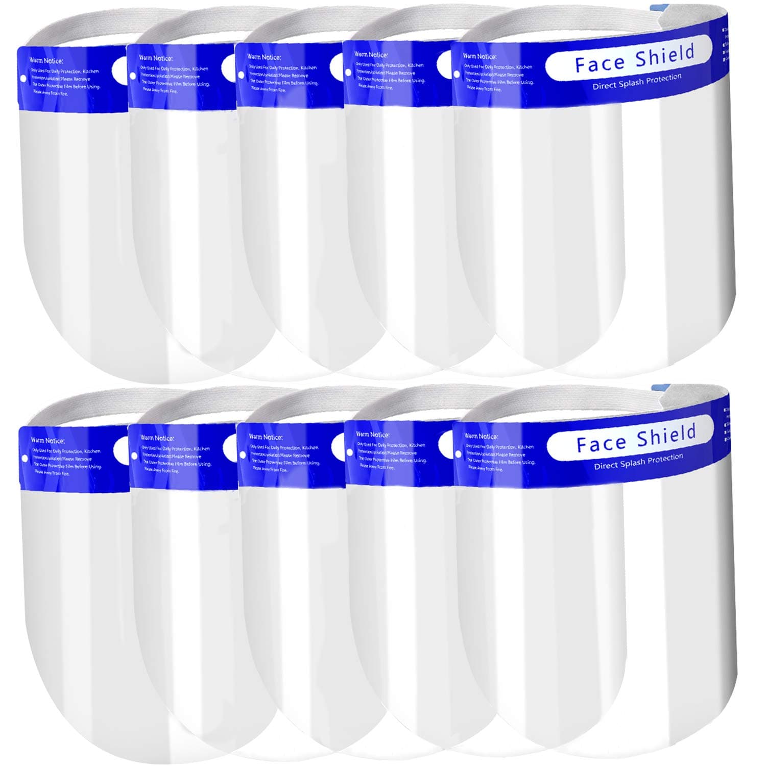 10PCS Disposable Safety Face Shield Transparent Plastic Full Face Mask Single Use Mask Visor Protection