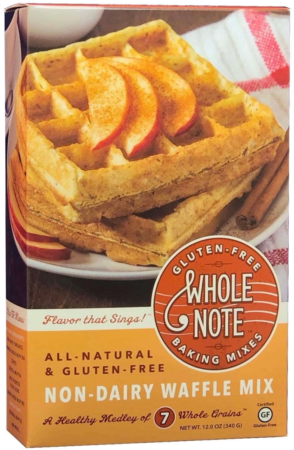 Whole Note Non-Dairy Waffle Mix, 7-Whole-Grain and Naturally Gluten-Free (Pack of 3)