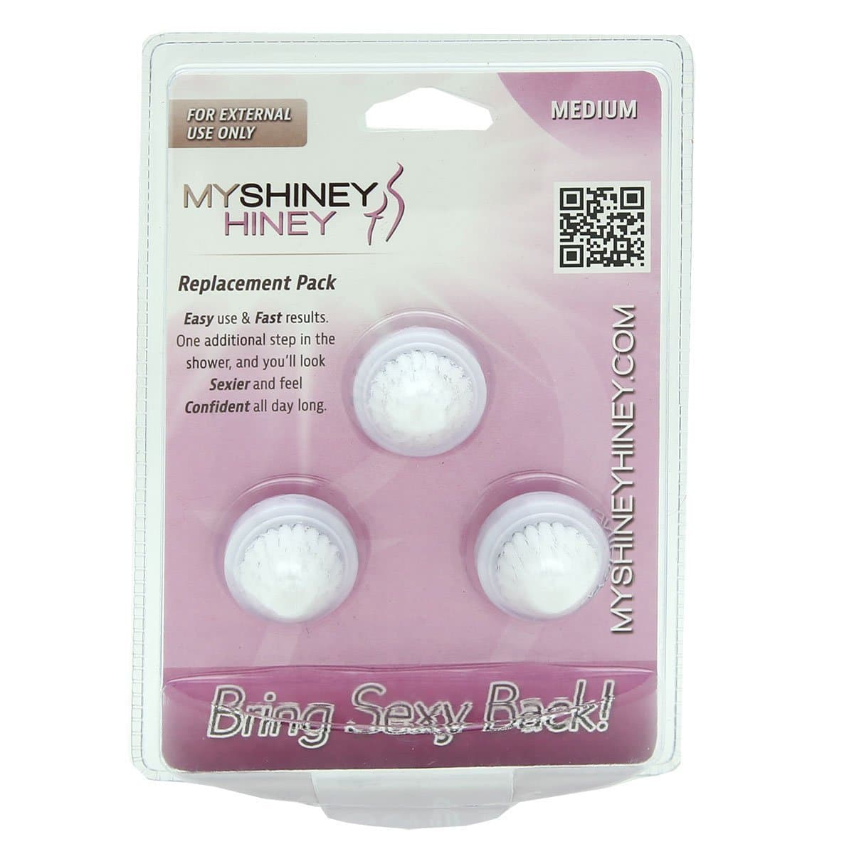 My Shiney Hiney Replacement Brush Heads, Medium, 3 Pack