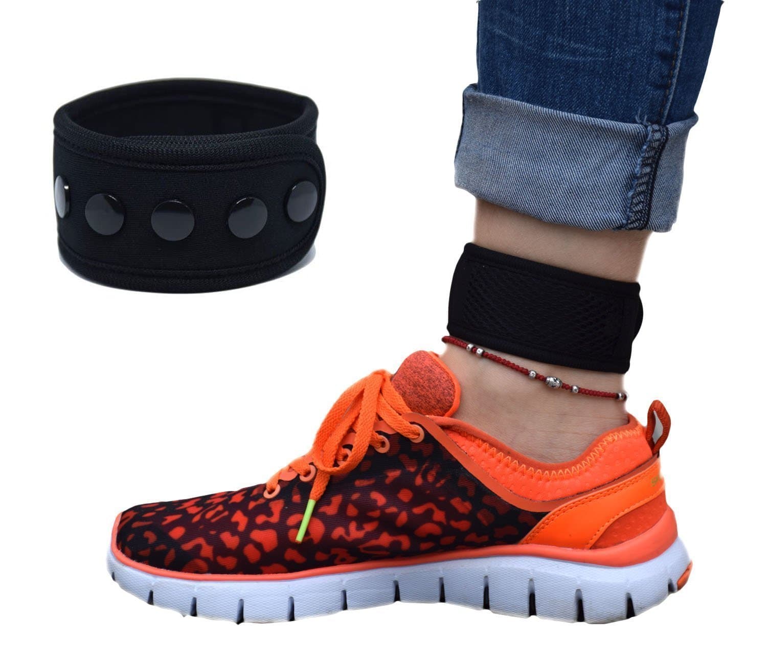 Wommty Adjustable Arm&Ankle Button WristBand Straps with Mesh Pouch for FitBit ONE/FitBit Flex 2/ FitBit Alta/Alta HR/Fitbit Zip/Fitbit Charge 2/ Garmin Vivofit/ 2/3/ 4/ JR