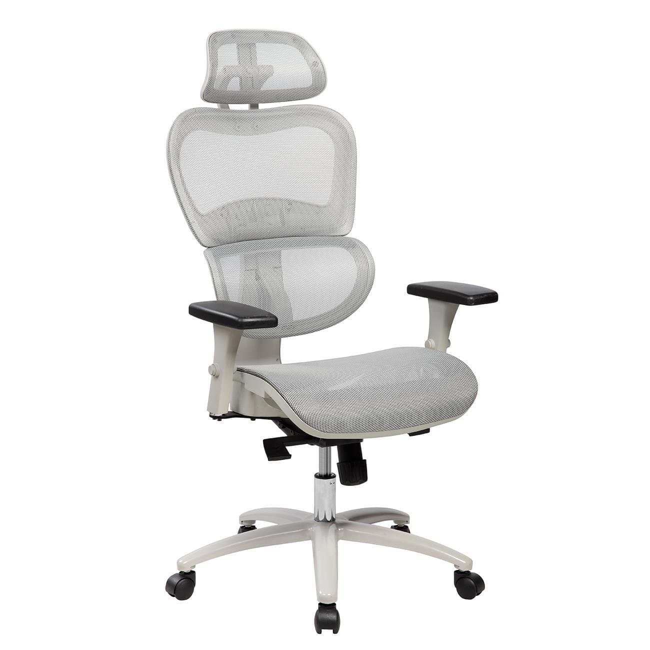 Techni Mobili High Back Mesh Office Executive Chair with Neck Support in Color Grey