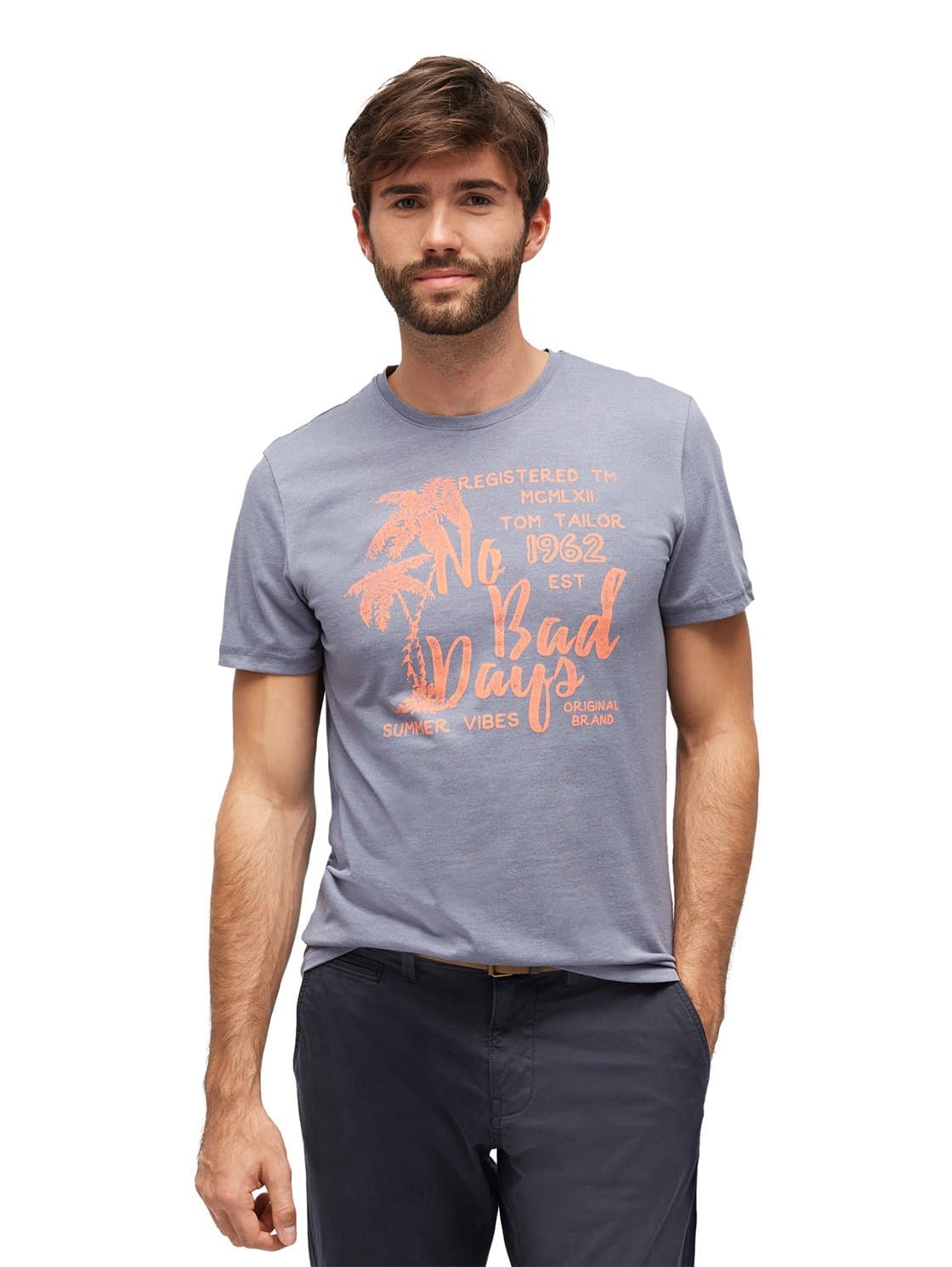 Tom Tailor Men's Crew Neck Print Package T-Shirt