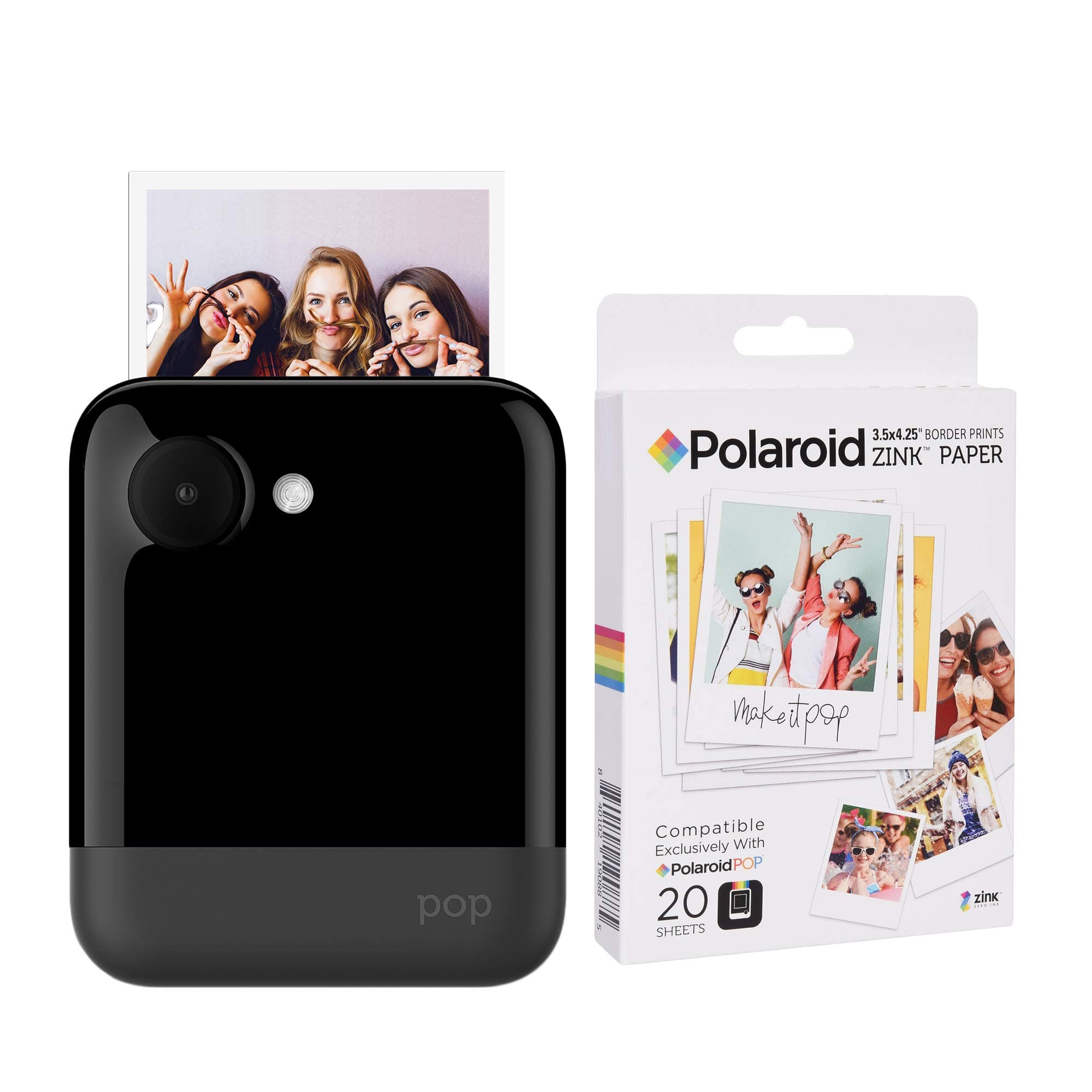 Polaroid POP 2.0 2 in 1 Instant Print Digital Camera (Black) Zink Paper Kit
