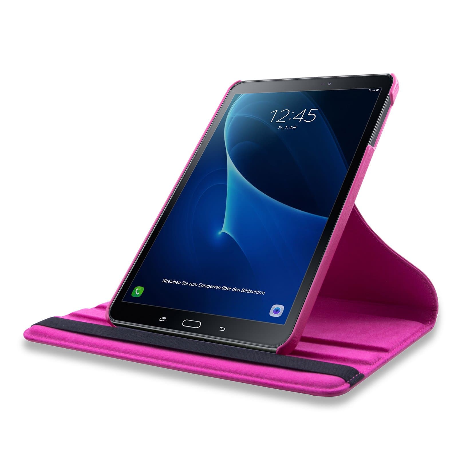 Savfy Case for Samsung Galaxy Tab A 10.1 (2016) T580N / T585N 360 Degree Rotation Case with Stand Function and Stylus Pen and Screen Protector Pink
