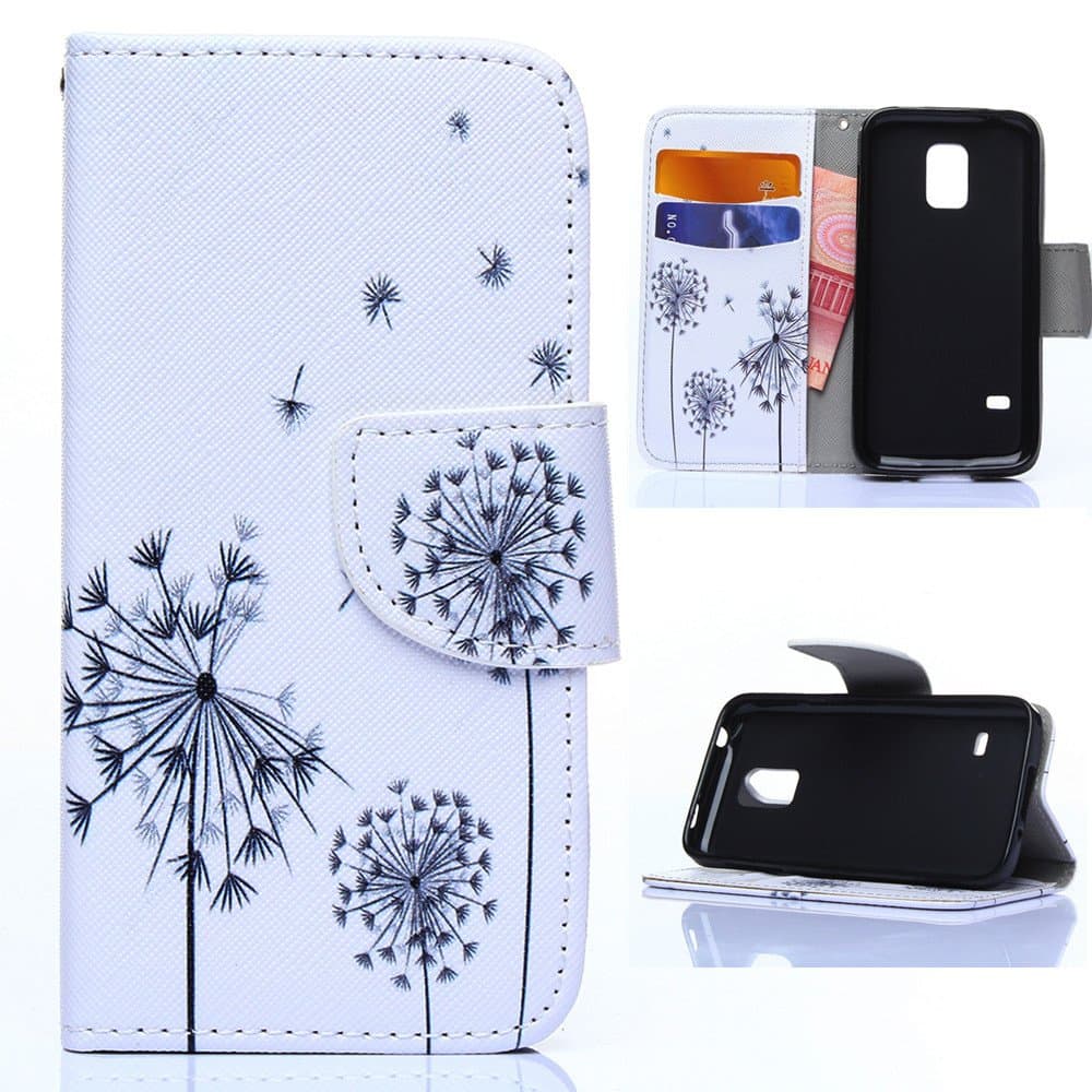 SoCoBuy Galaxy S5 Mini Case,Samsung S5 Mini Case,S5 Mini Case,Leather Flip Credit Card Wallet Protective Case Magnetic Clasp for Samsung Galaxy S5 Mini