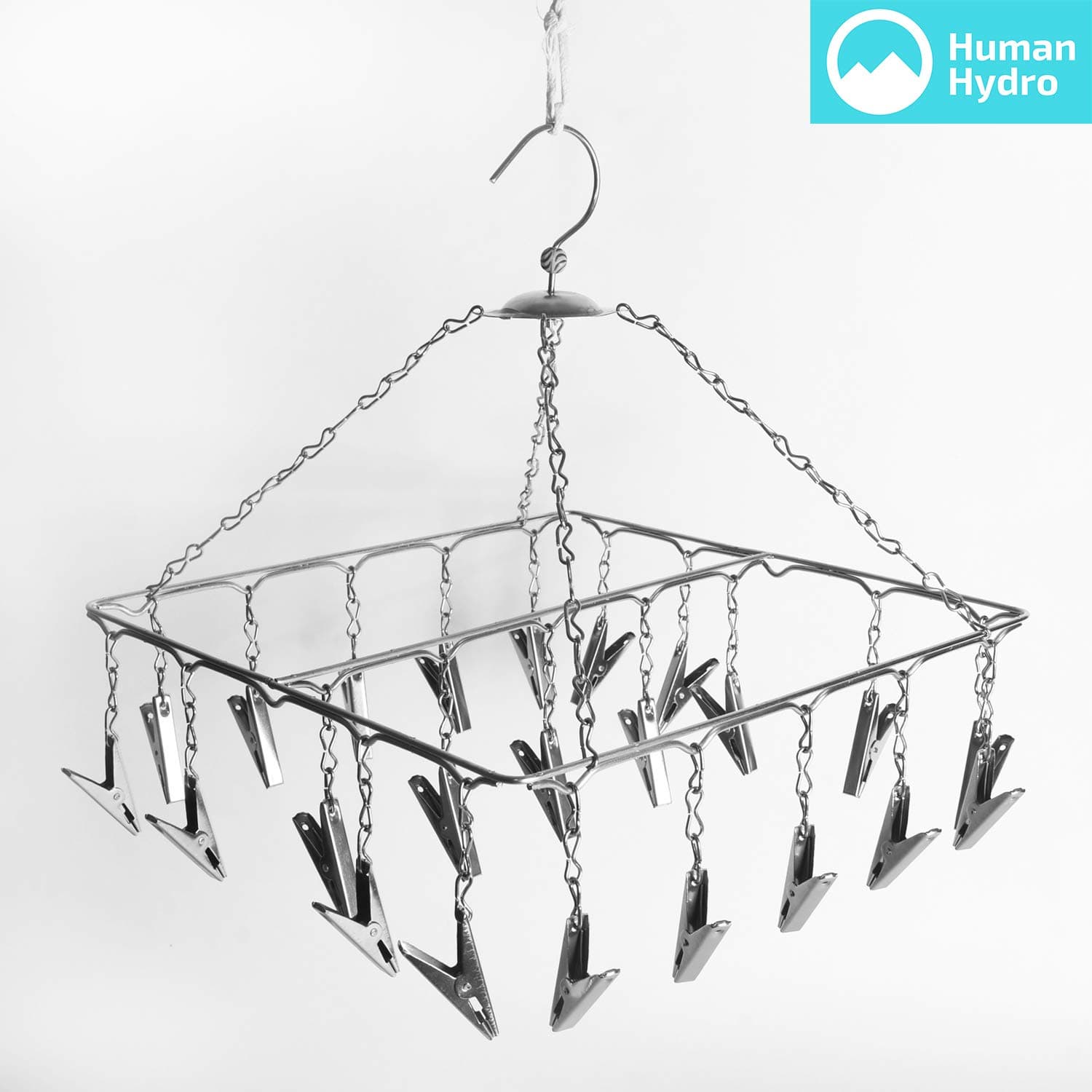 Human Hydro Steel Cloth Hanger with Clips for All Types of Cloths, 25 Clips