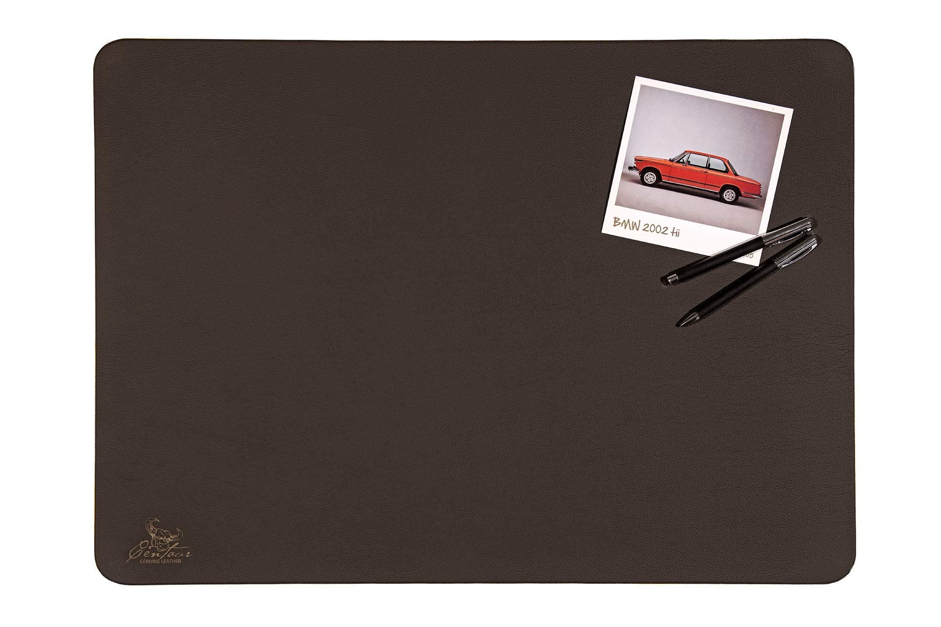 Desk pad by Centaur 40x60 cm handmade in Germany leather rounded corners non-slip chocolate brown other colors and sizes